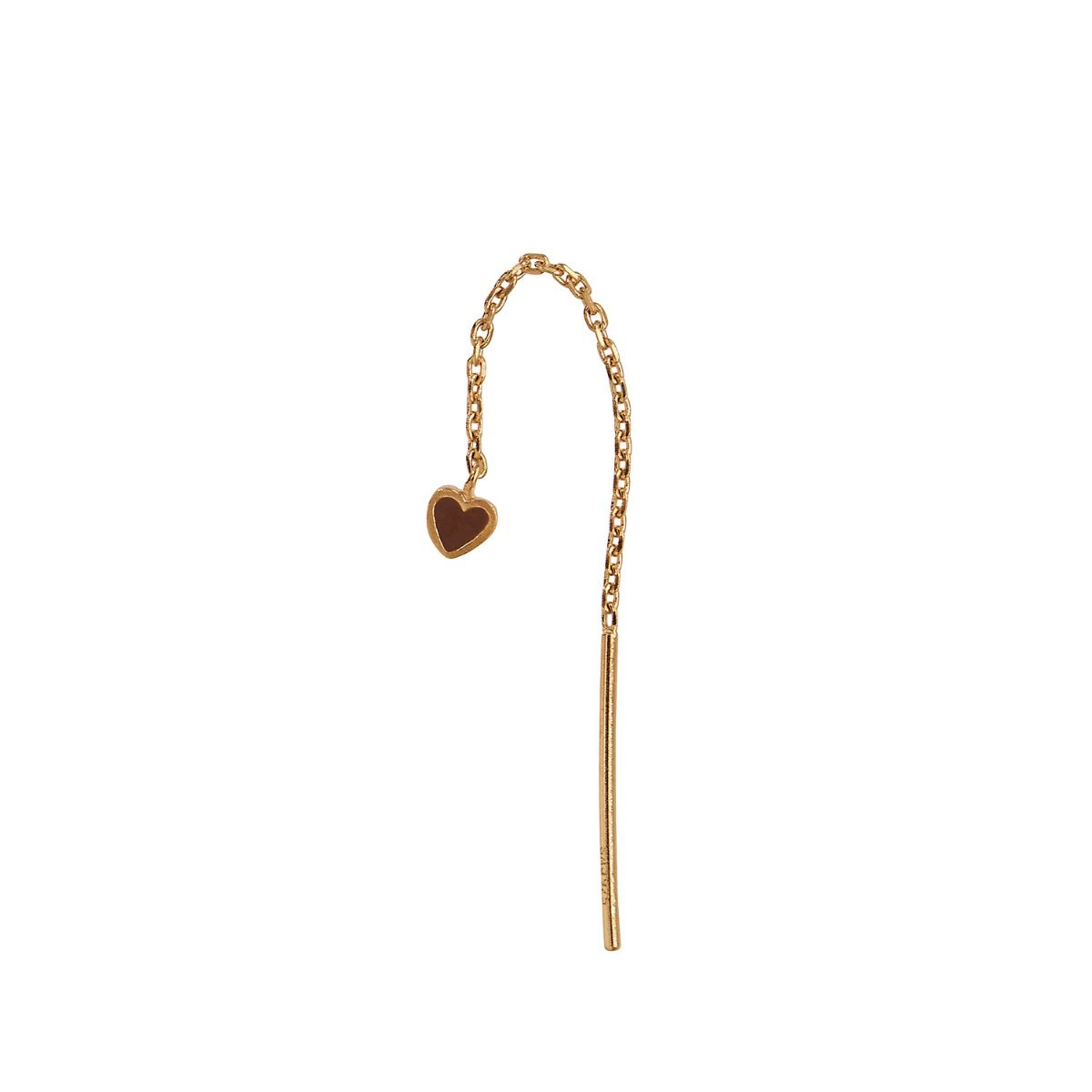 Stine A Ørering - 1364 Dangling Love Heart i Mocha
