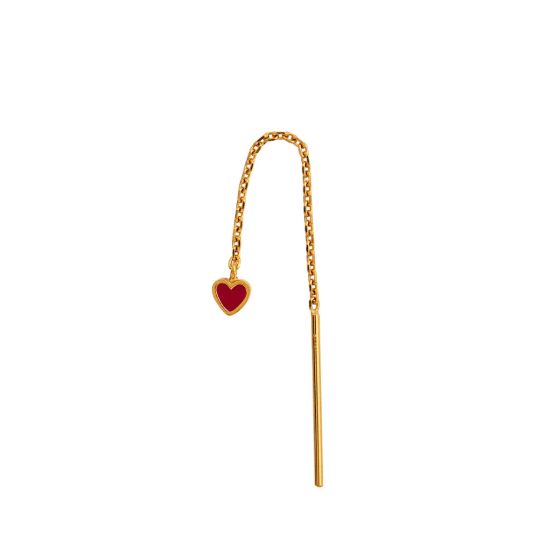 Stine A Ørering - Dangling Love Heart i Burgundy