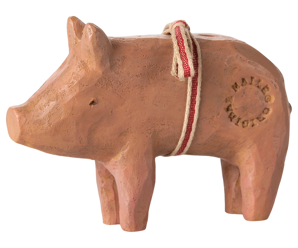 Maileg Julepynt - Gris med Bånd Medium