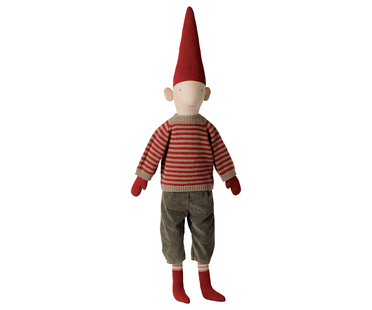 Maileg Nisse - 6454 Pixy Nisse Str. 5, Dreng i Stribet Strikket Sweater