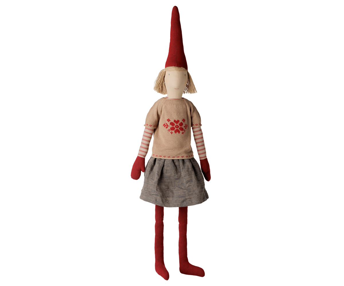 Maileg Nisse - 6460 Pixy Nisse Str. 6, Pige i Strikket Bluse