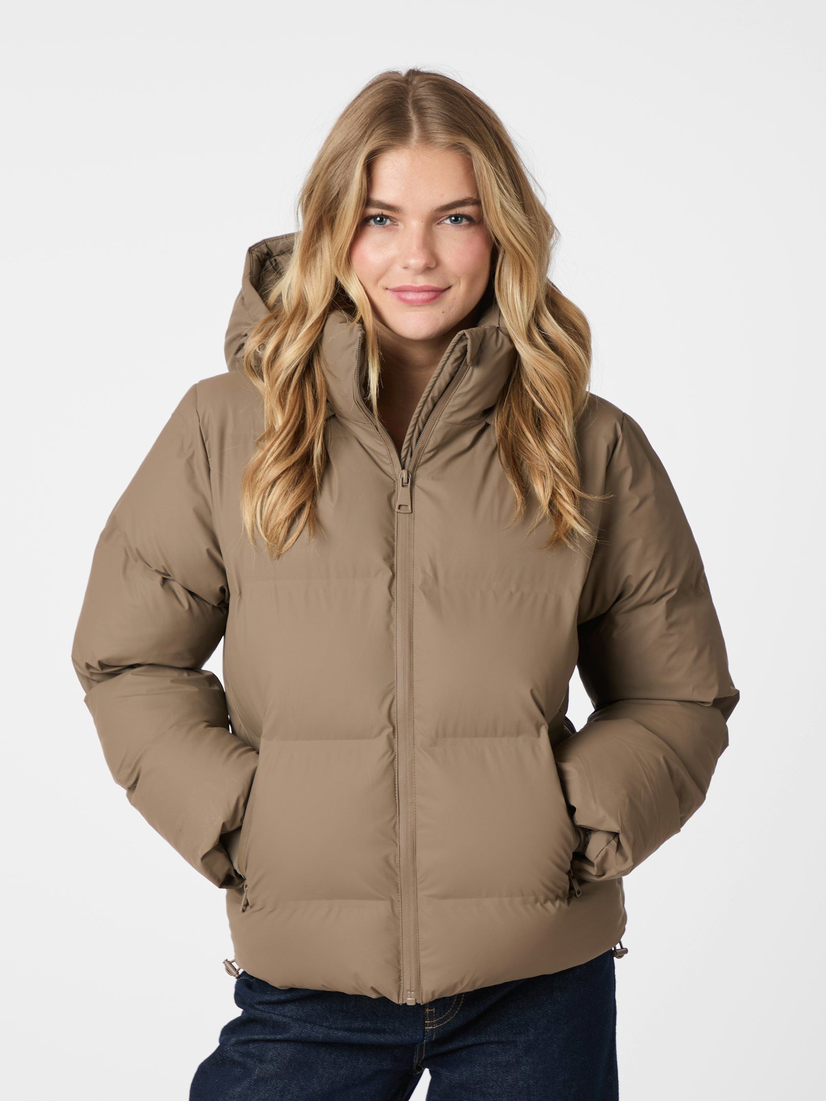 Neo Noir Jakke - Fox C Puffer Jakke i Dark Taupe