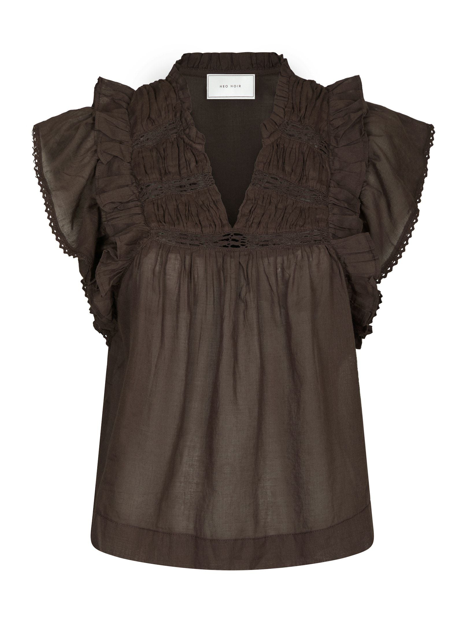 Neo Noir Top - Jayla S Voile Top i Dark Brown