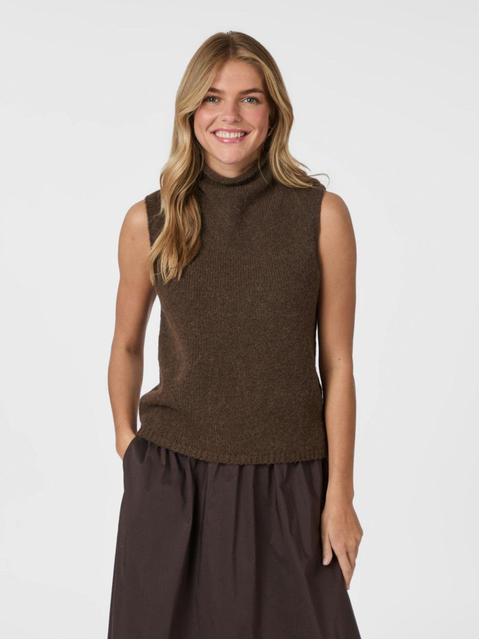 Neo Noir Vest - Odelia Strik Vest i Brown Melange