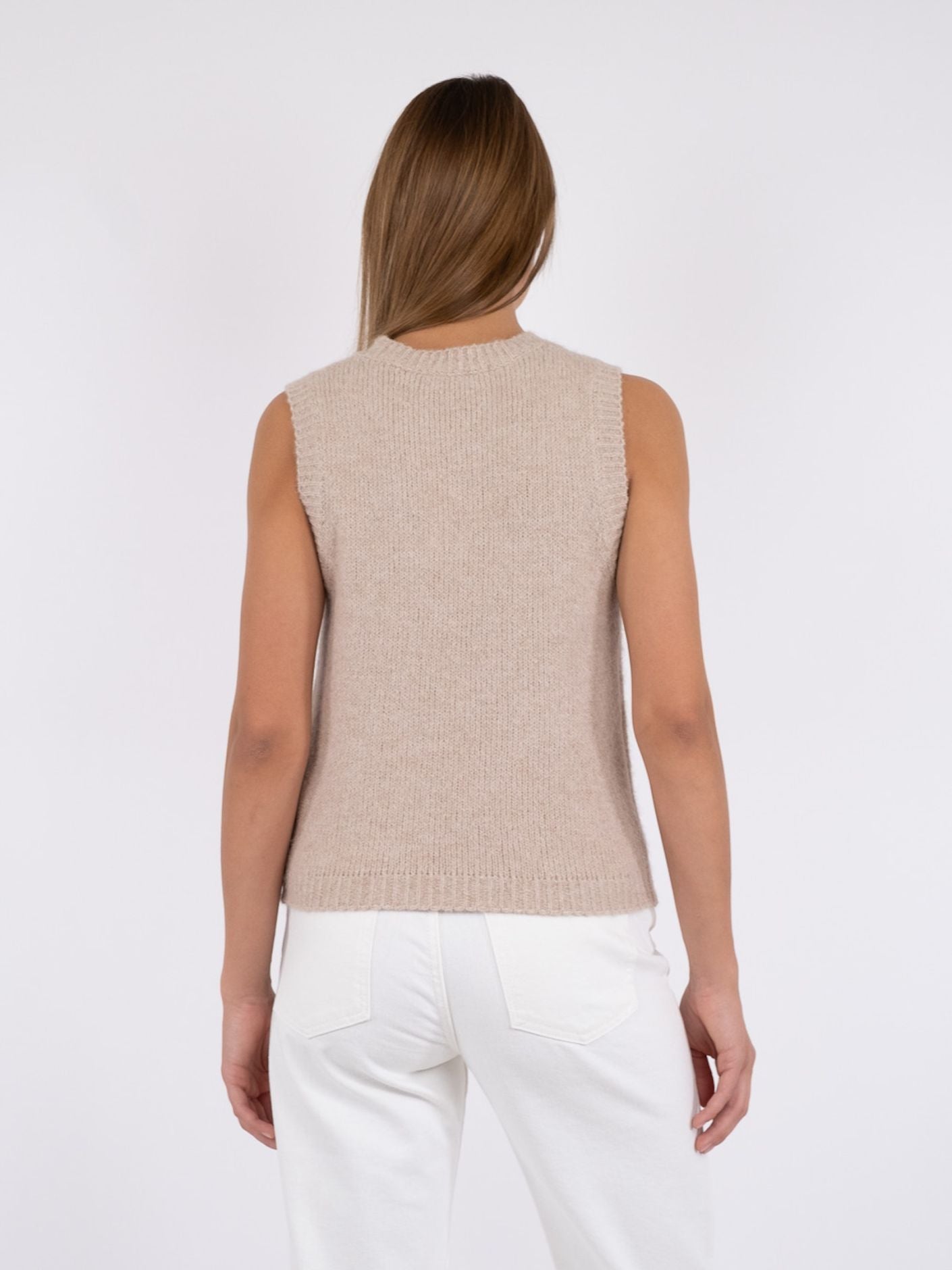 Neo Noir Vest - Franko Soft Strik Vest i Sand