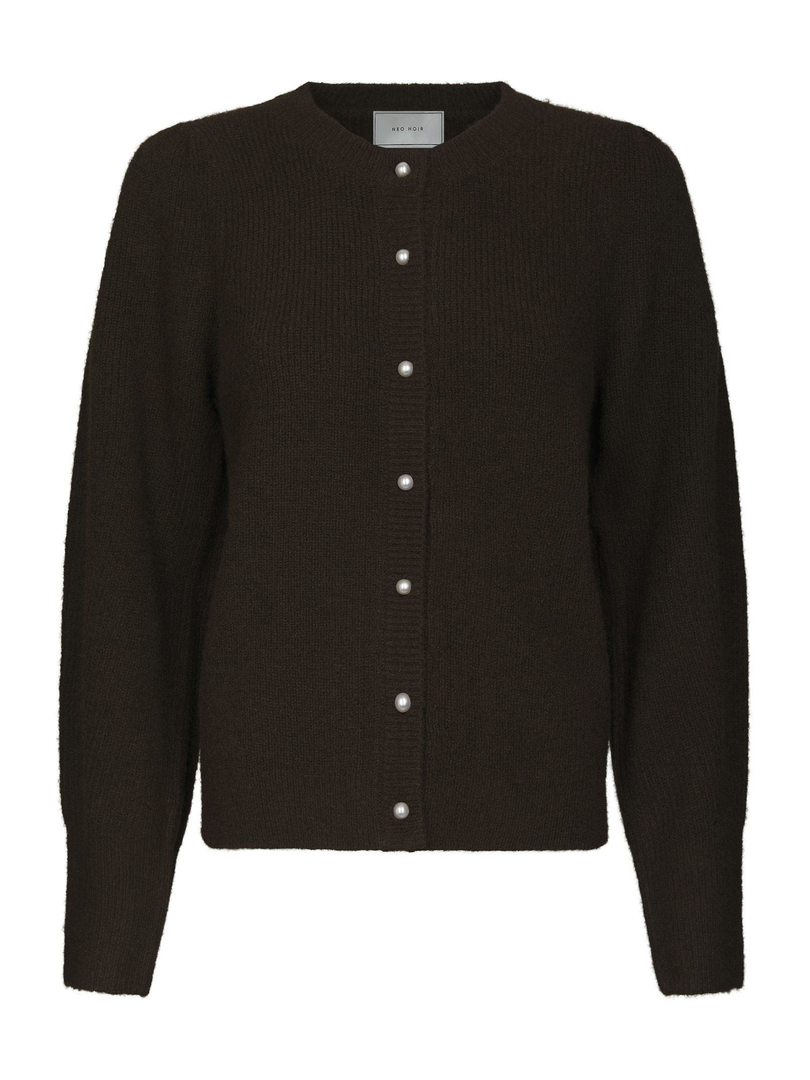Neo Noir Cardigan - Nuna Strik Cardigan i Brown