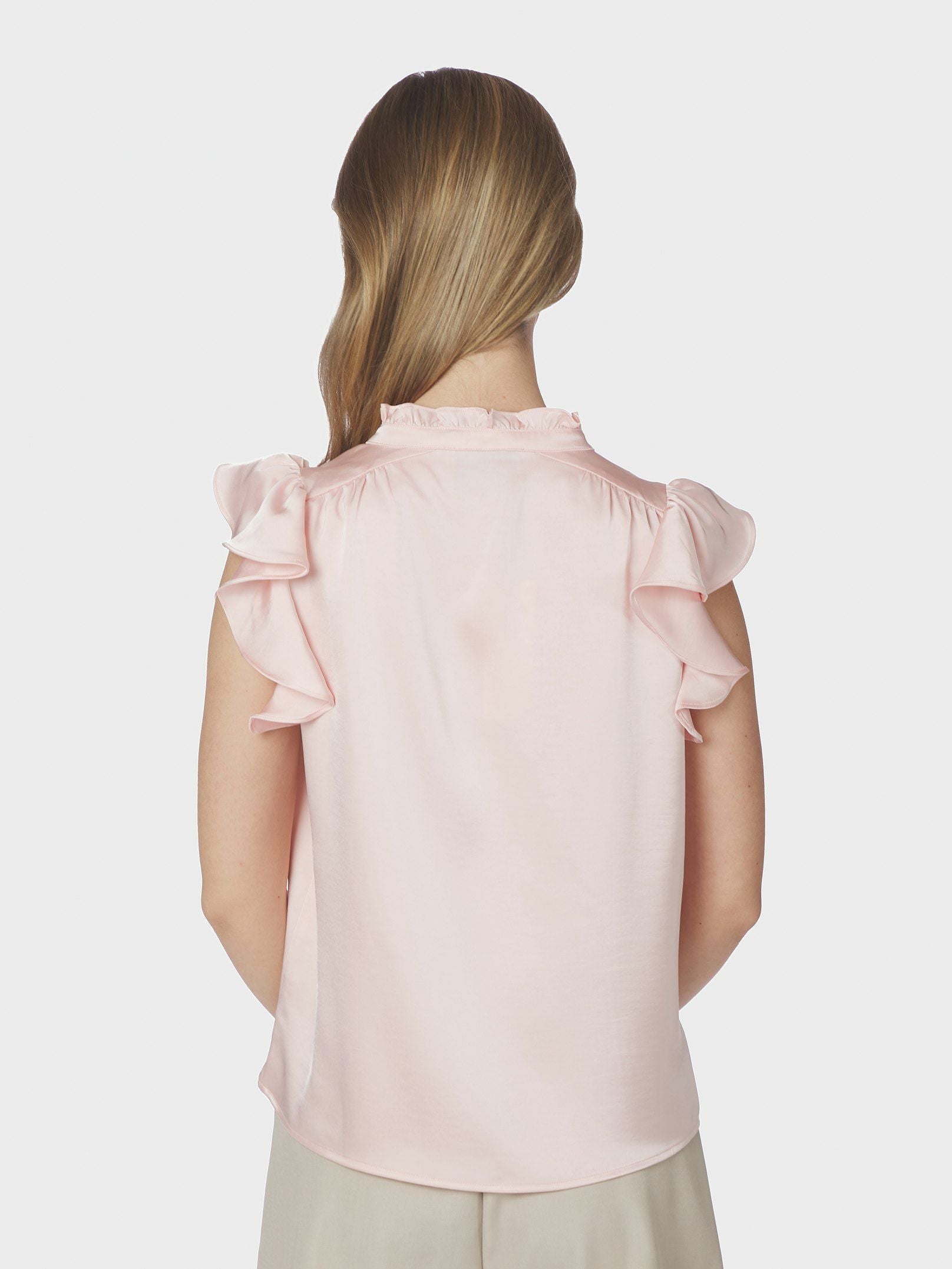 Neo Noir Top - Stella Heavy Sateen Bluse i Light Pink