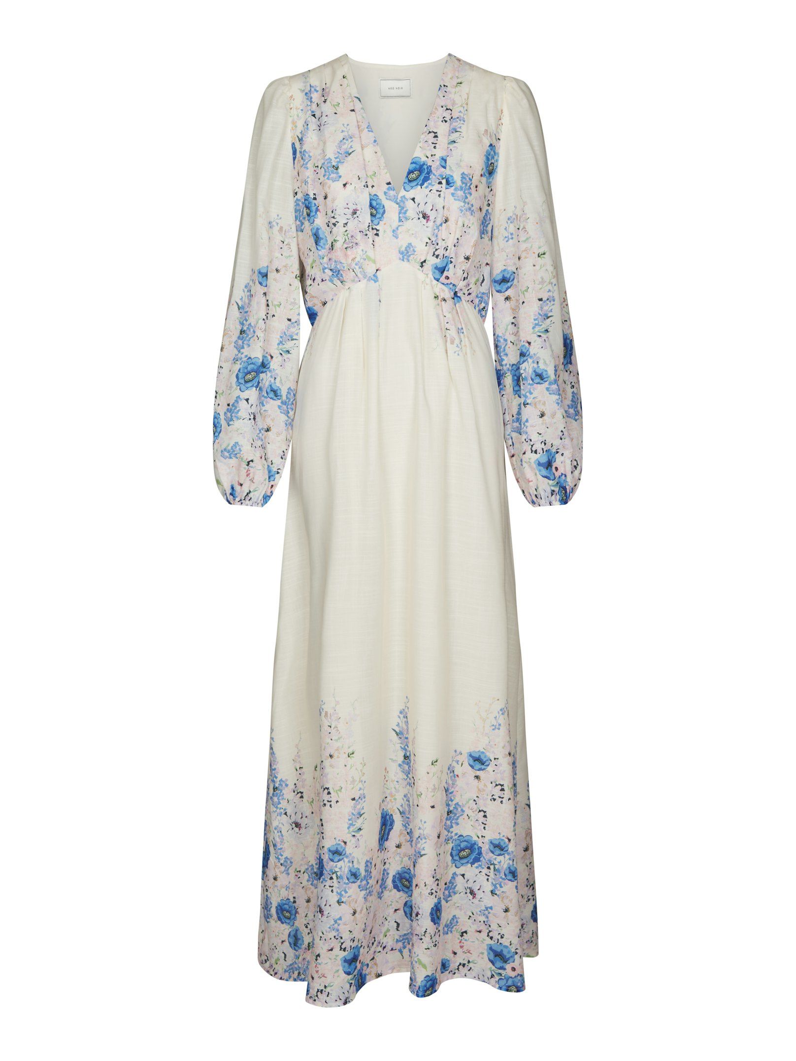 Neo Noir Kjole - Silfi Flower Print Kjole i Blå