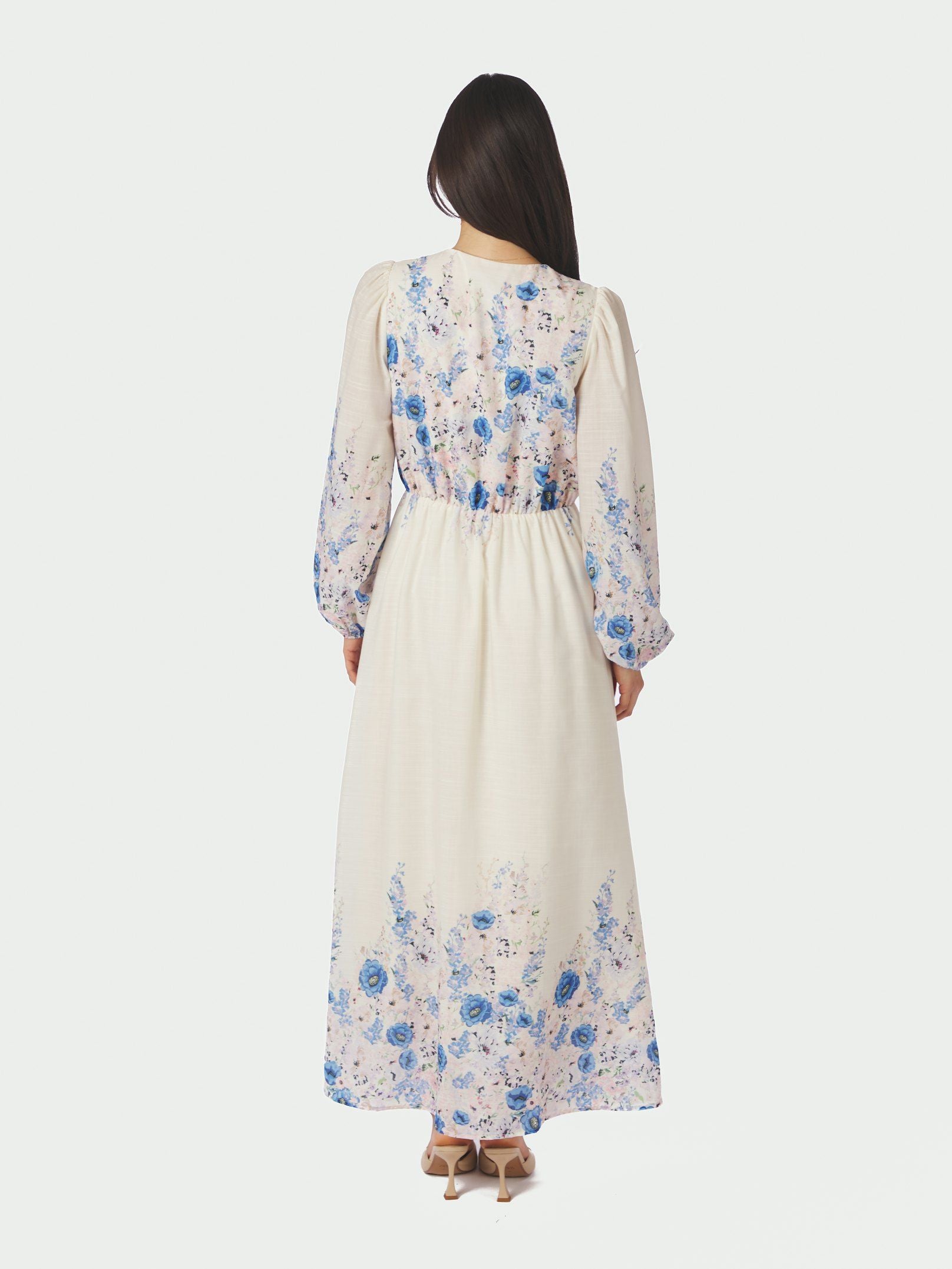 Neo Noir Kjole - Silfi Flower Print Kjole i Blå