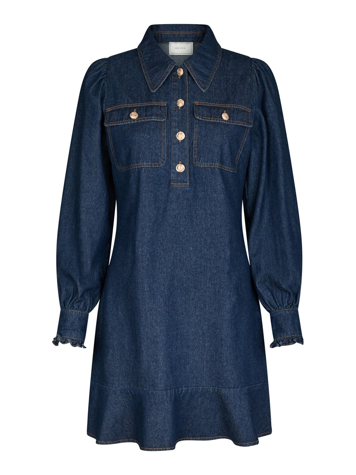Neo Noir Kjole - Nikko Denim Kjole i Blå Denim