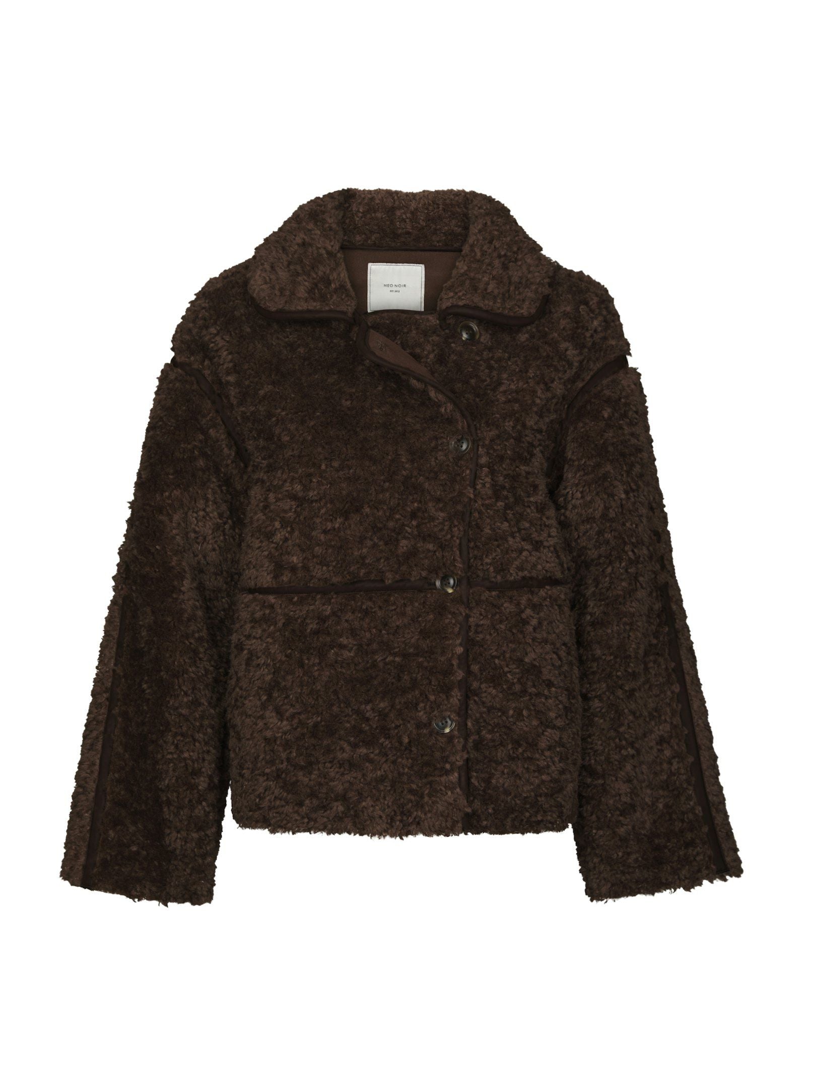 Neo Noir Jakke - Caster Faux Fur Jakke i Dark Brown