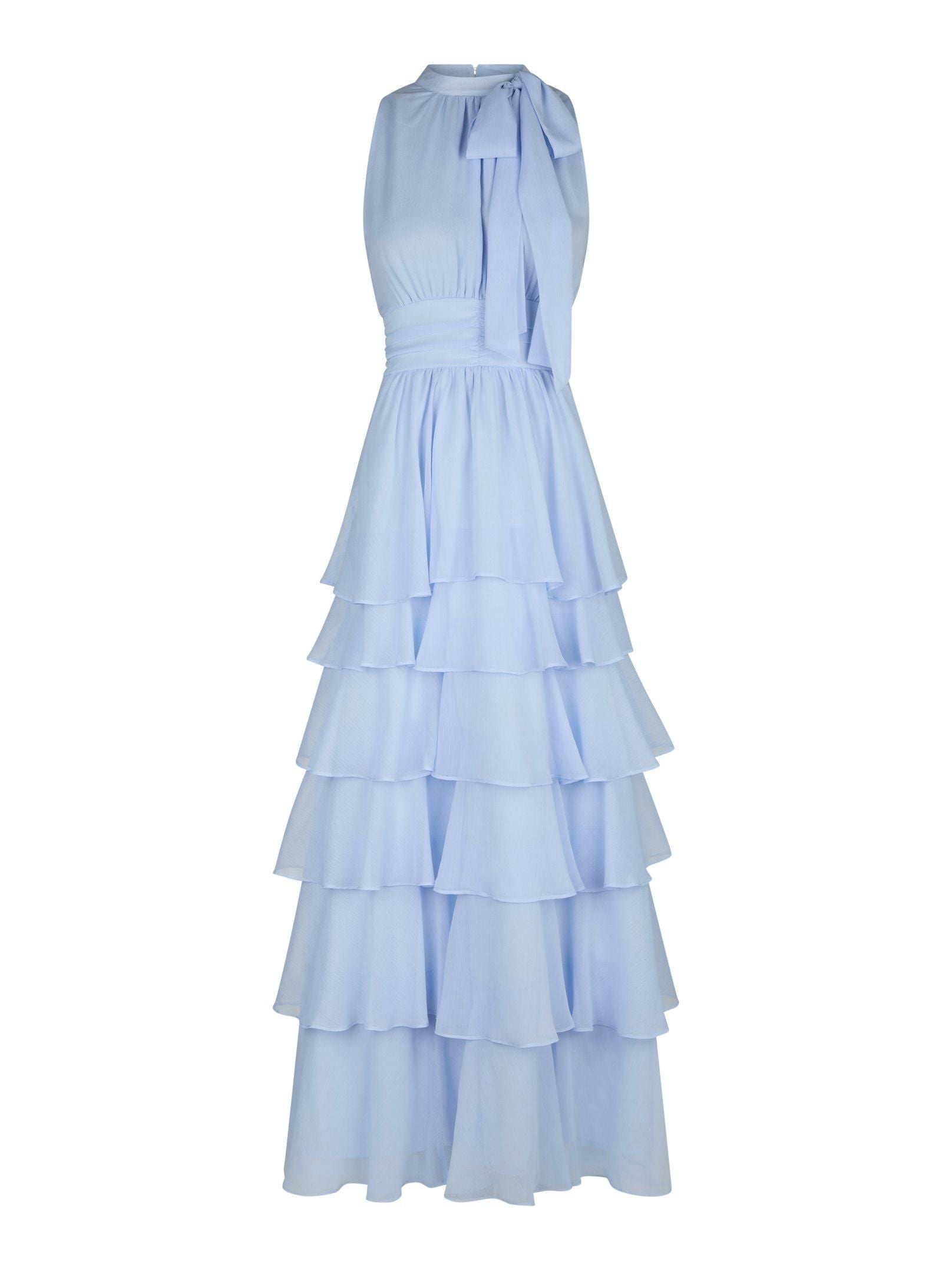 Neo Noir Kjole - Marli Solid Chiffon Kjole i Light Blue