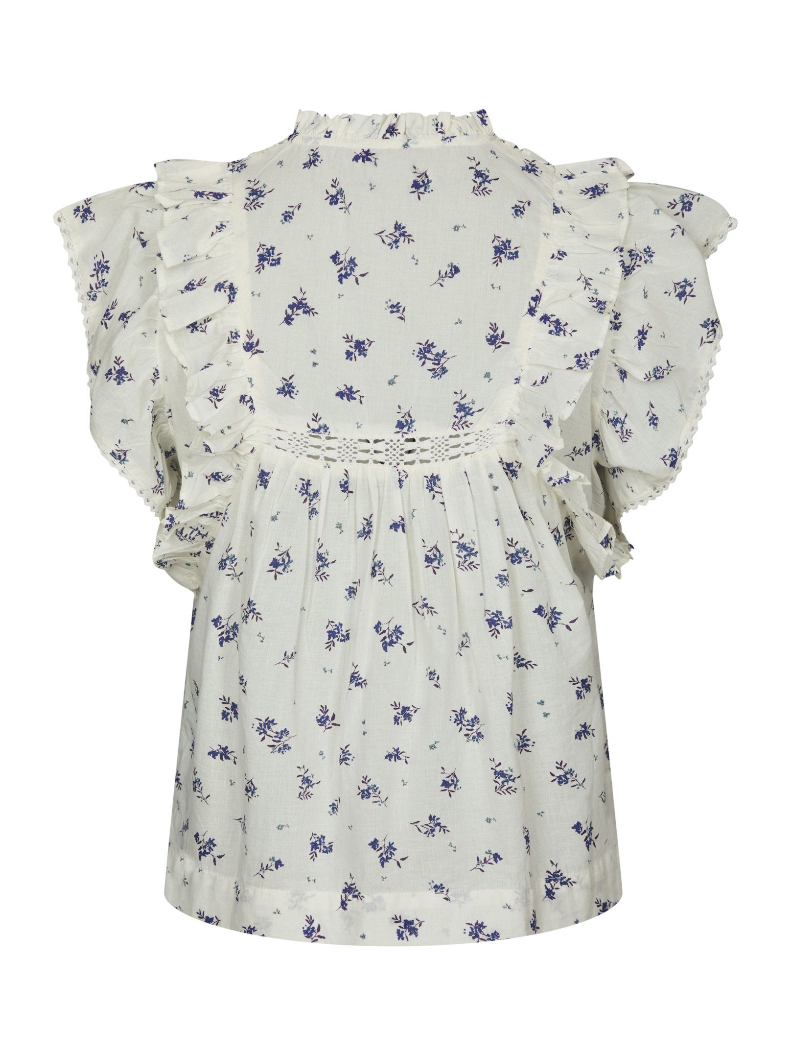 Neo Noir Top - Jayla Small Blossom Top i White Blue