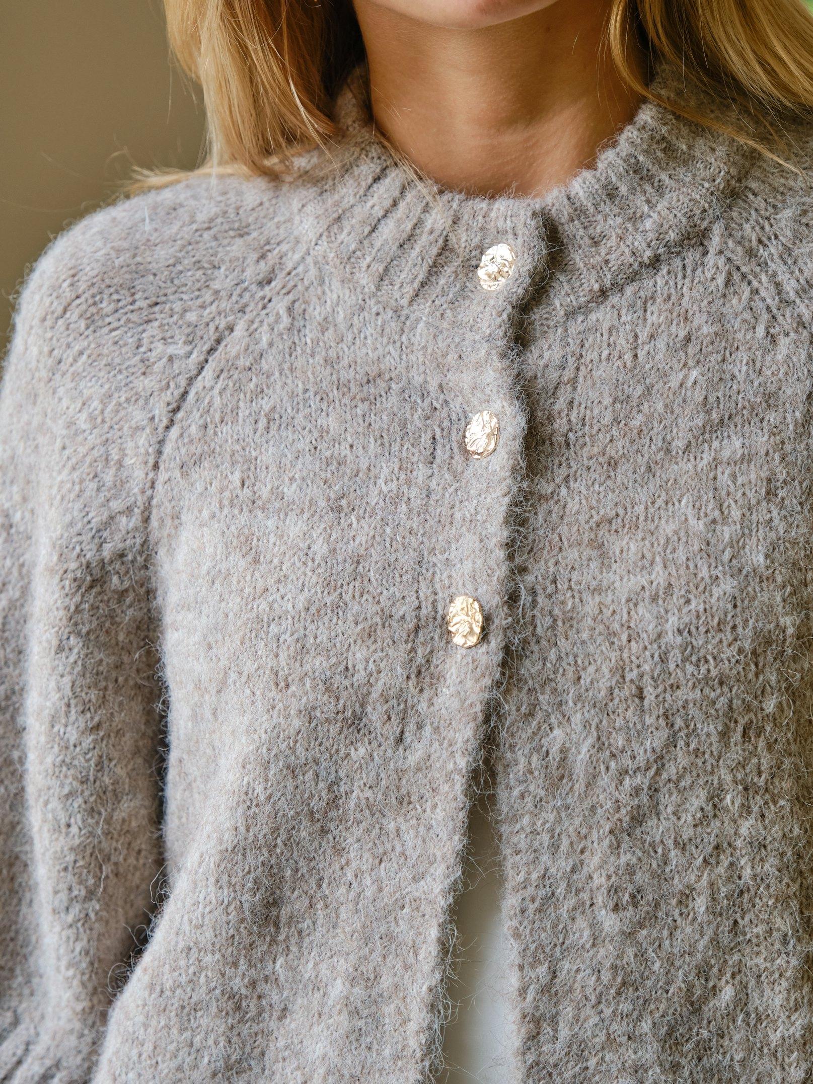 Neo Noir Cardigan - Benuta Strik Cardigan i Beige Melange