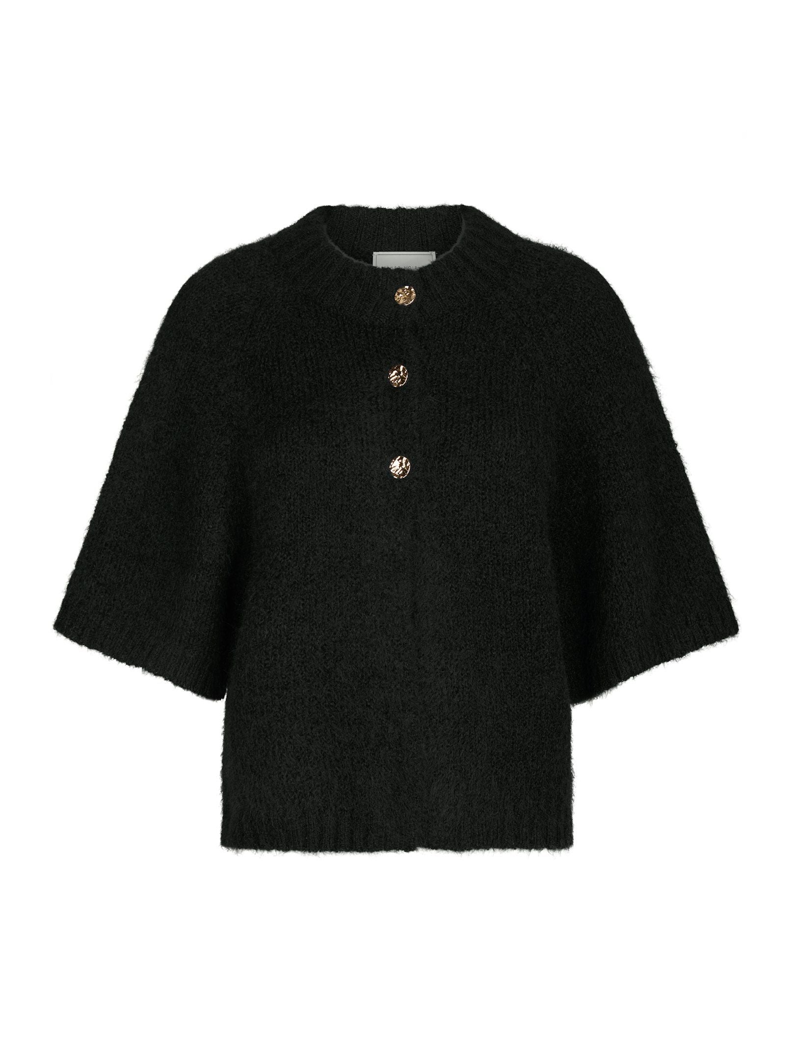Neo Noir Cardigan - Benuta Strik Cardigan i Sort