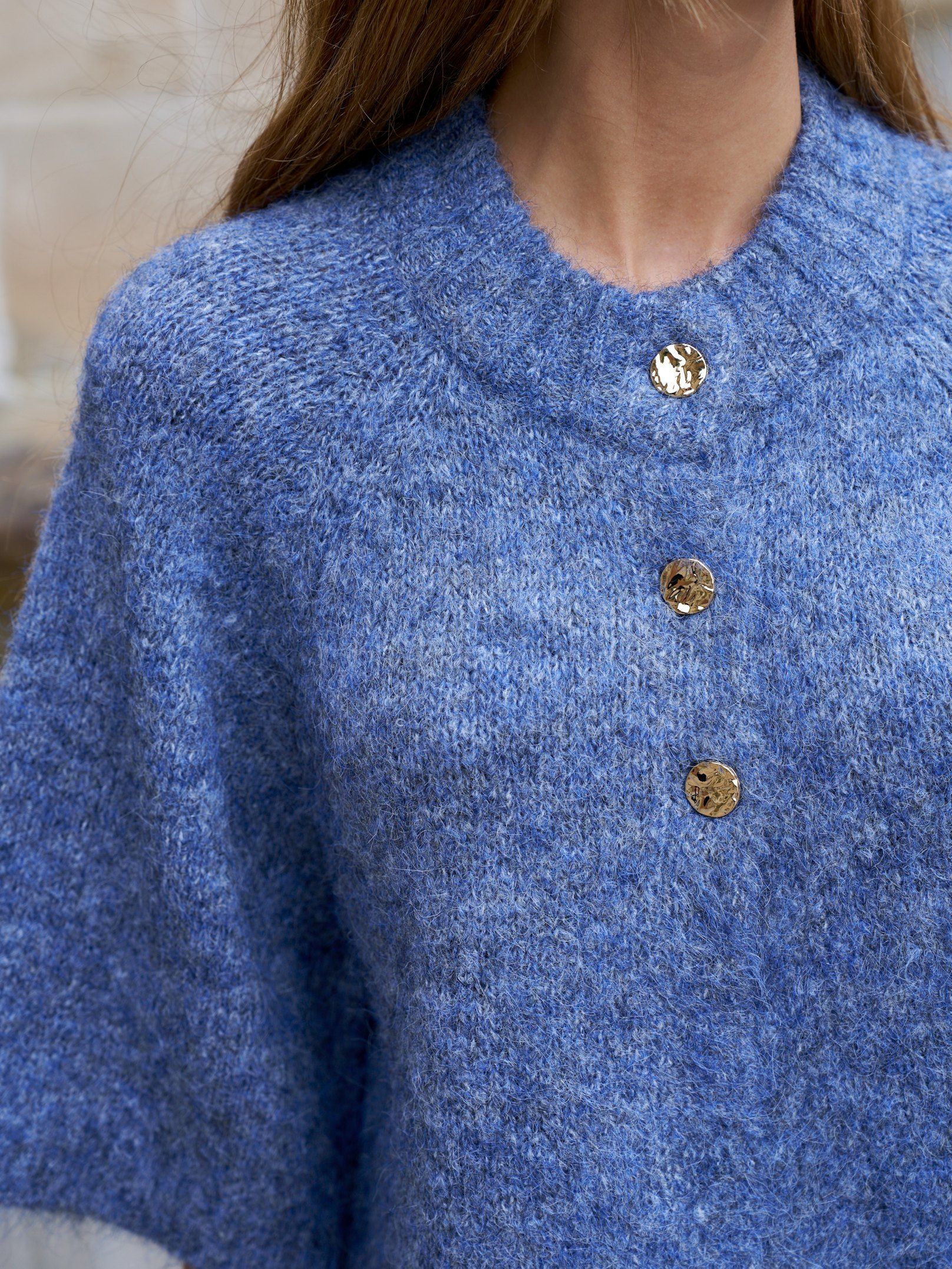 Neo Noir Cardigan - Benuta Strik Cardigan i Dusty Blue