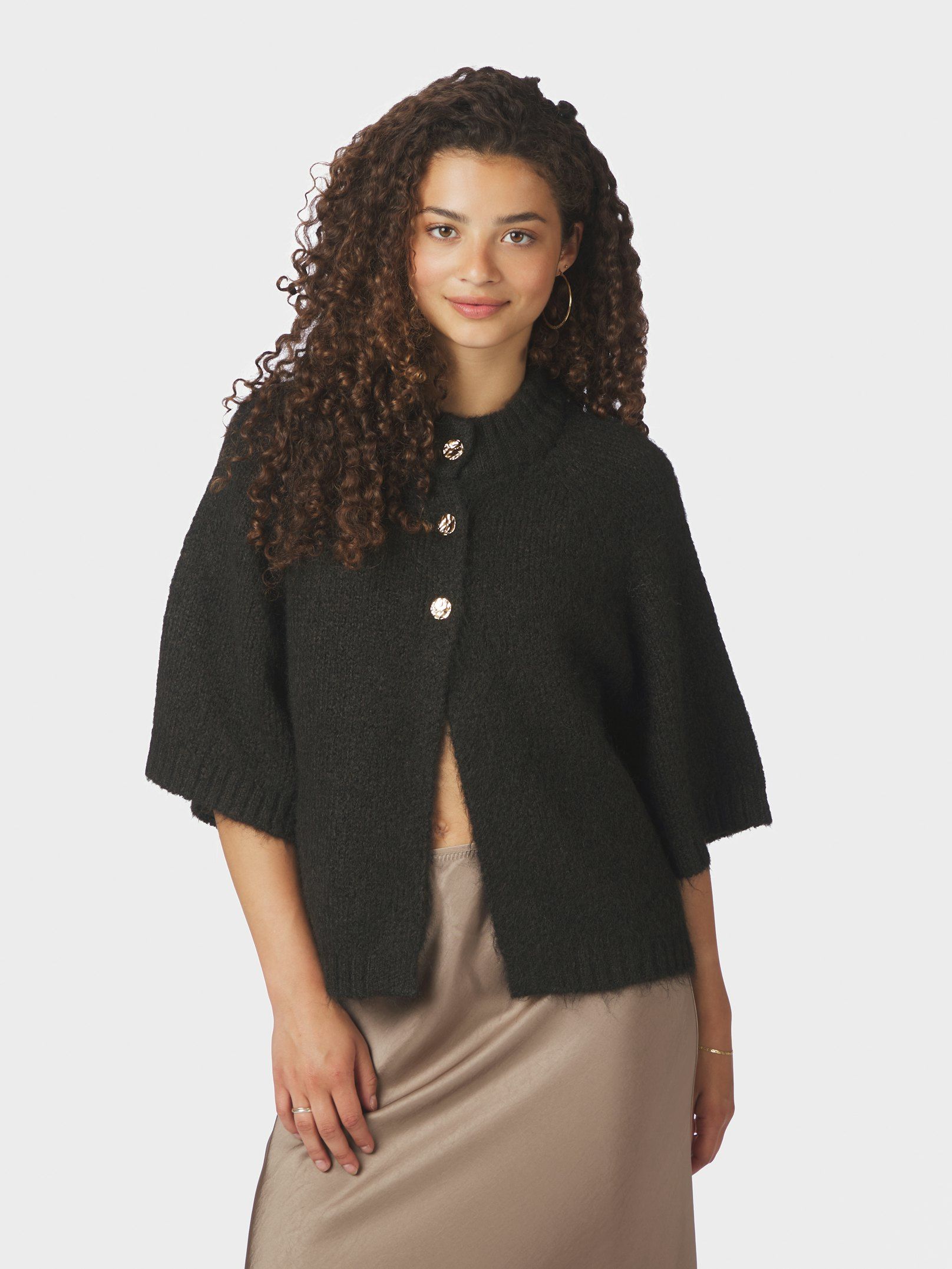 Neo Noir Cardigan - Benuta Strik Cardigan i Dark Brown