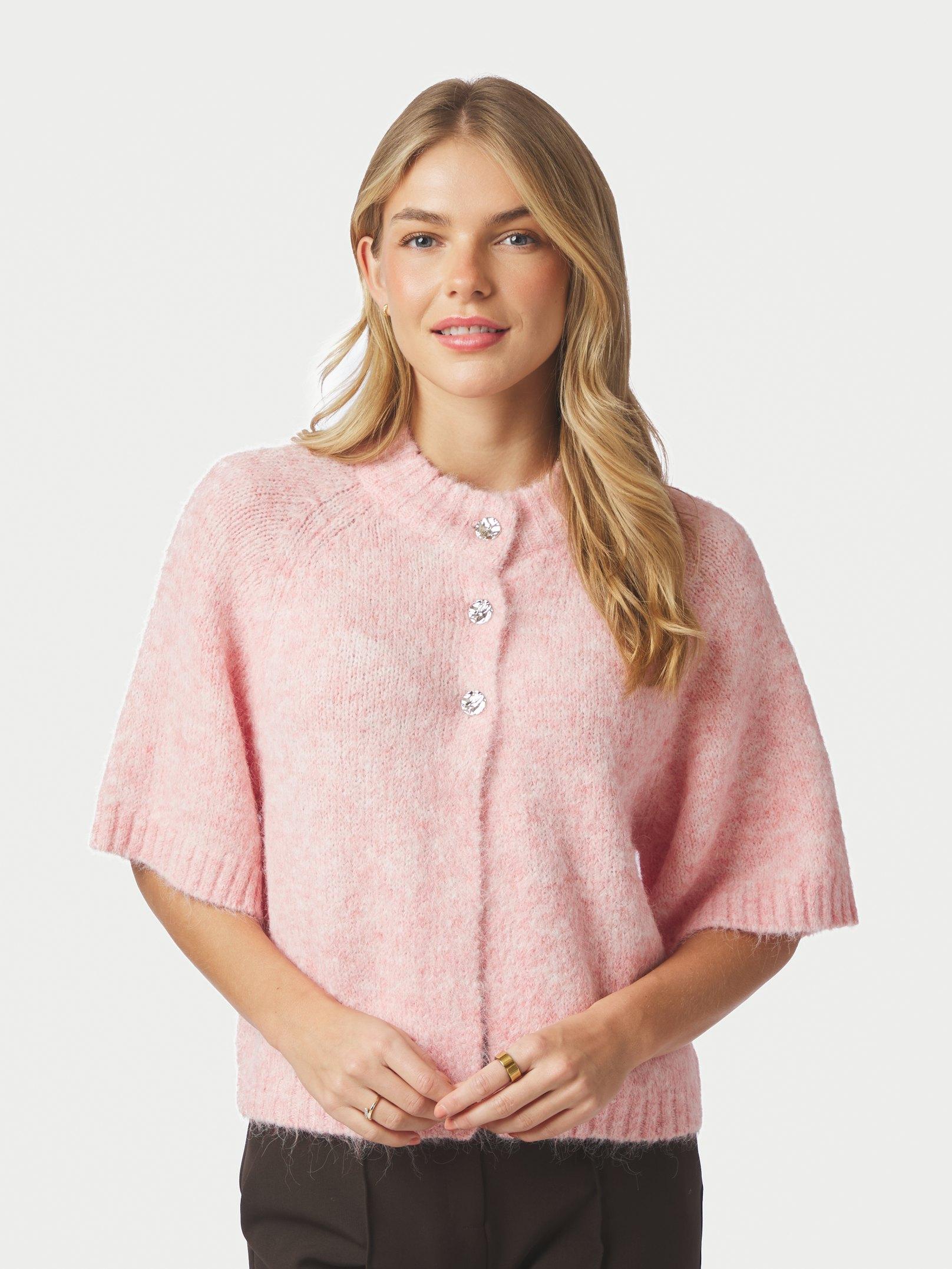 Neo Noir Cardigan - Benuta Strik Cardigan i Light Pink