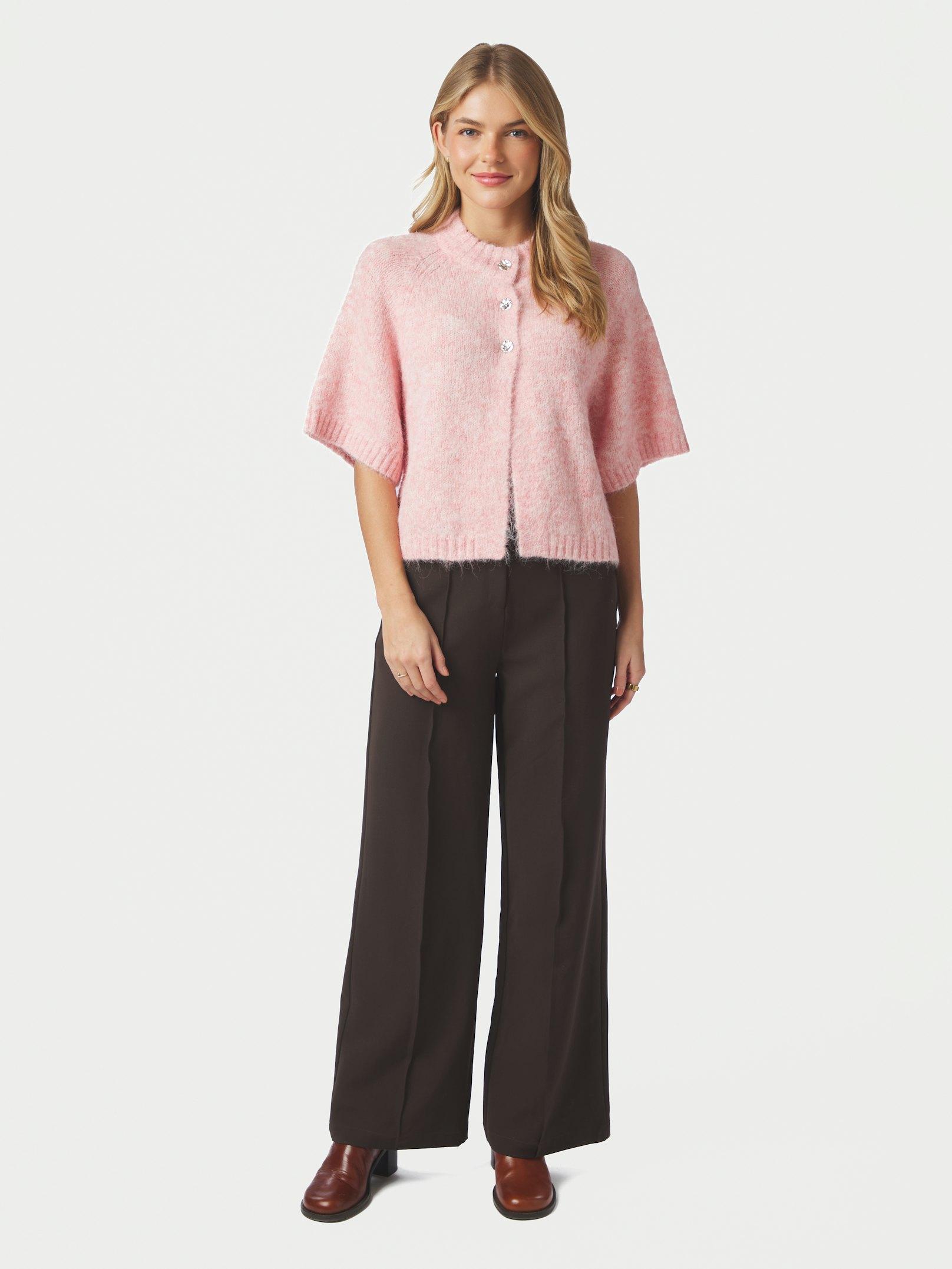 Neo Noir Cardigan - Benuta Strik Cardigan i Light Pink