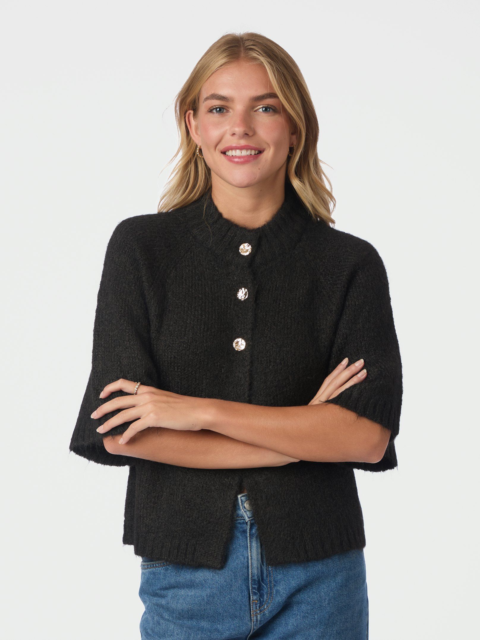 Neo Noir Cardigan - Benuta Strik Cardigan i Dark Brown