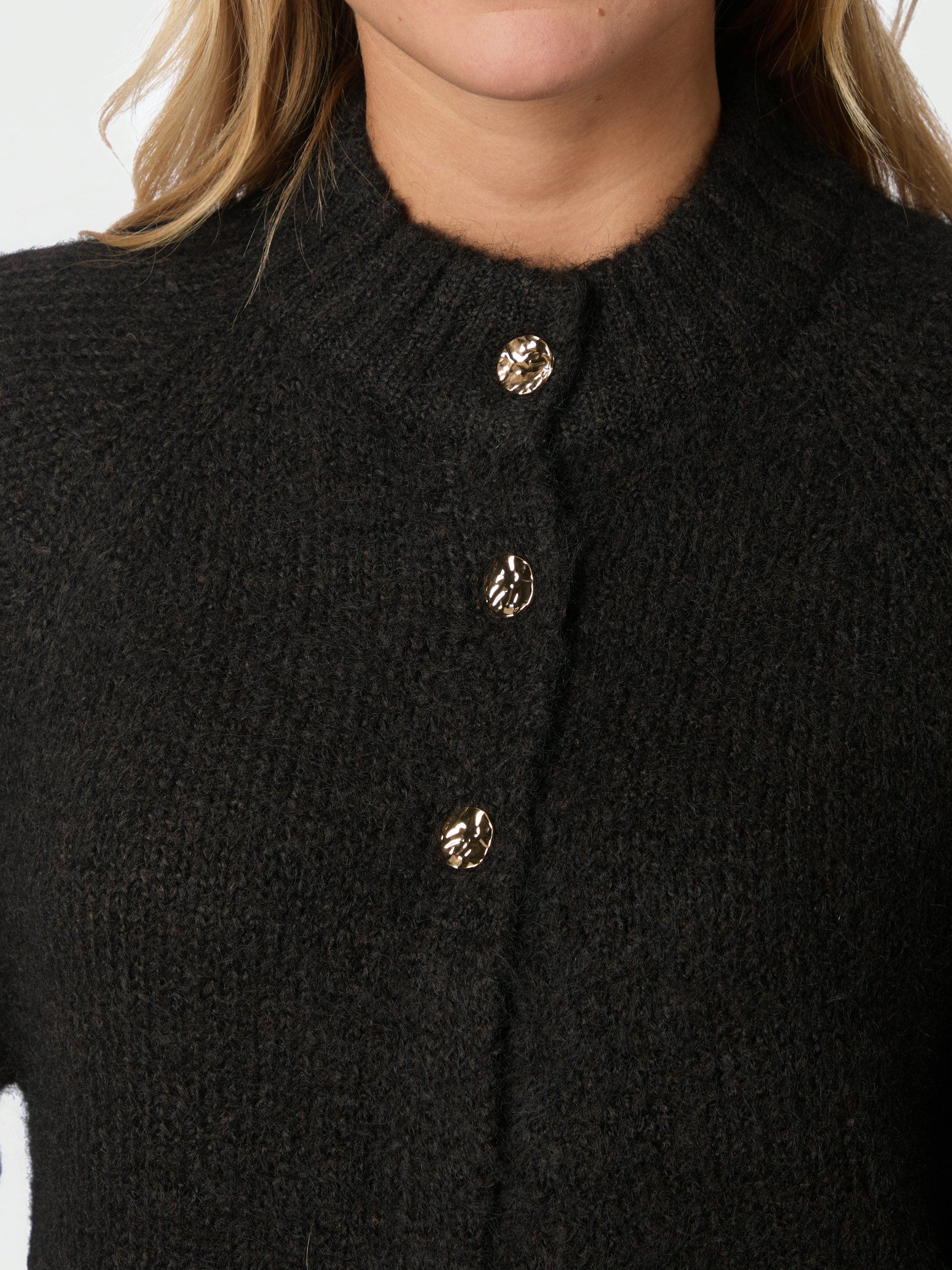 Neo Noir Cardigan - Benuta Strik Cardigan i Dark Brown