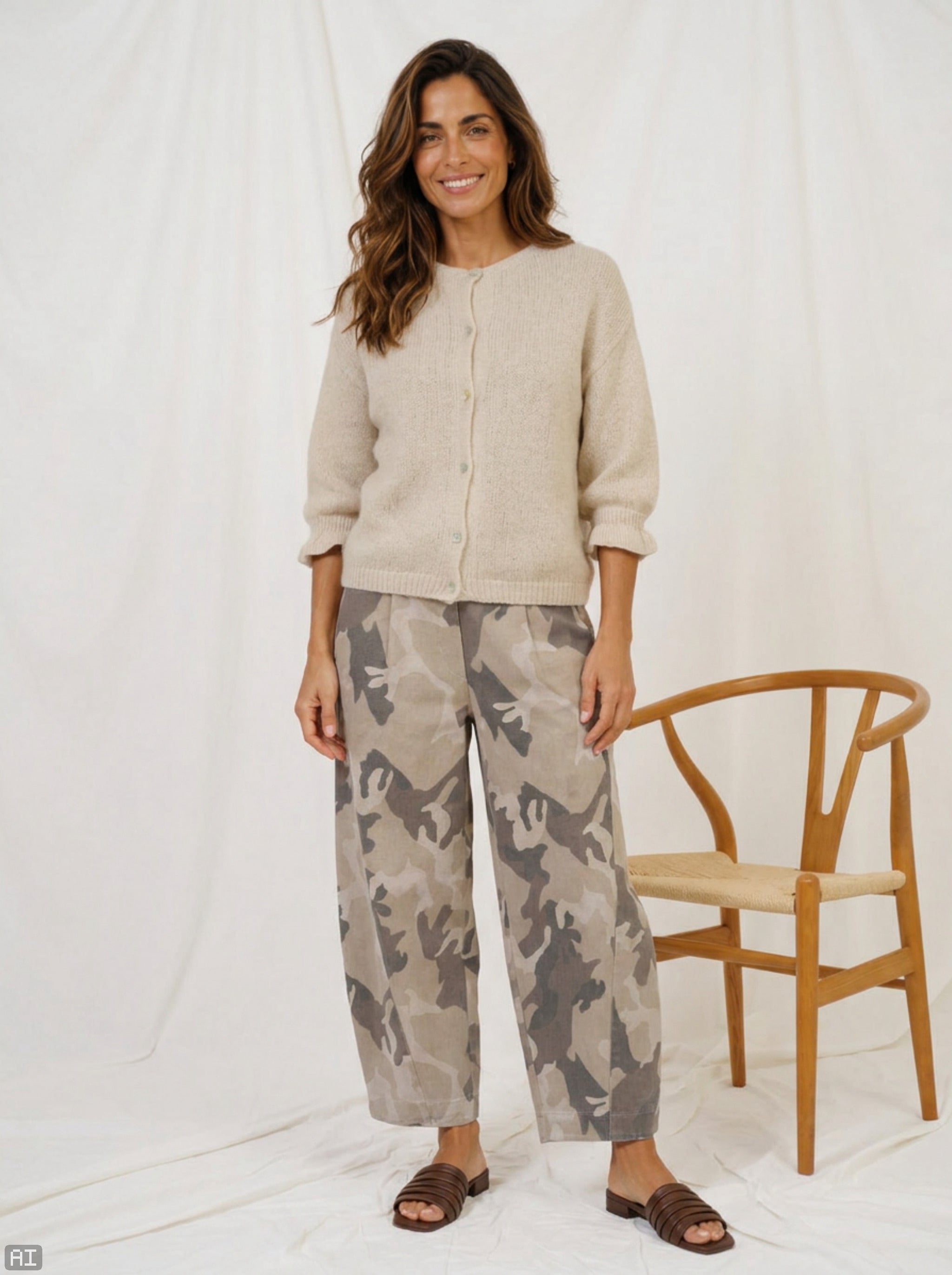 MARTA du château Bukser - 16635 MdcBeryl Bukser i Beige Camo