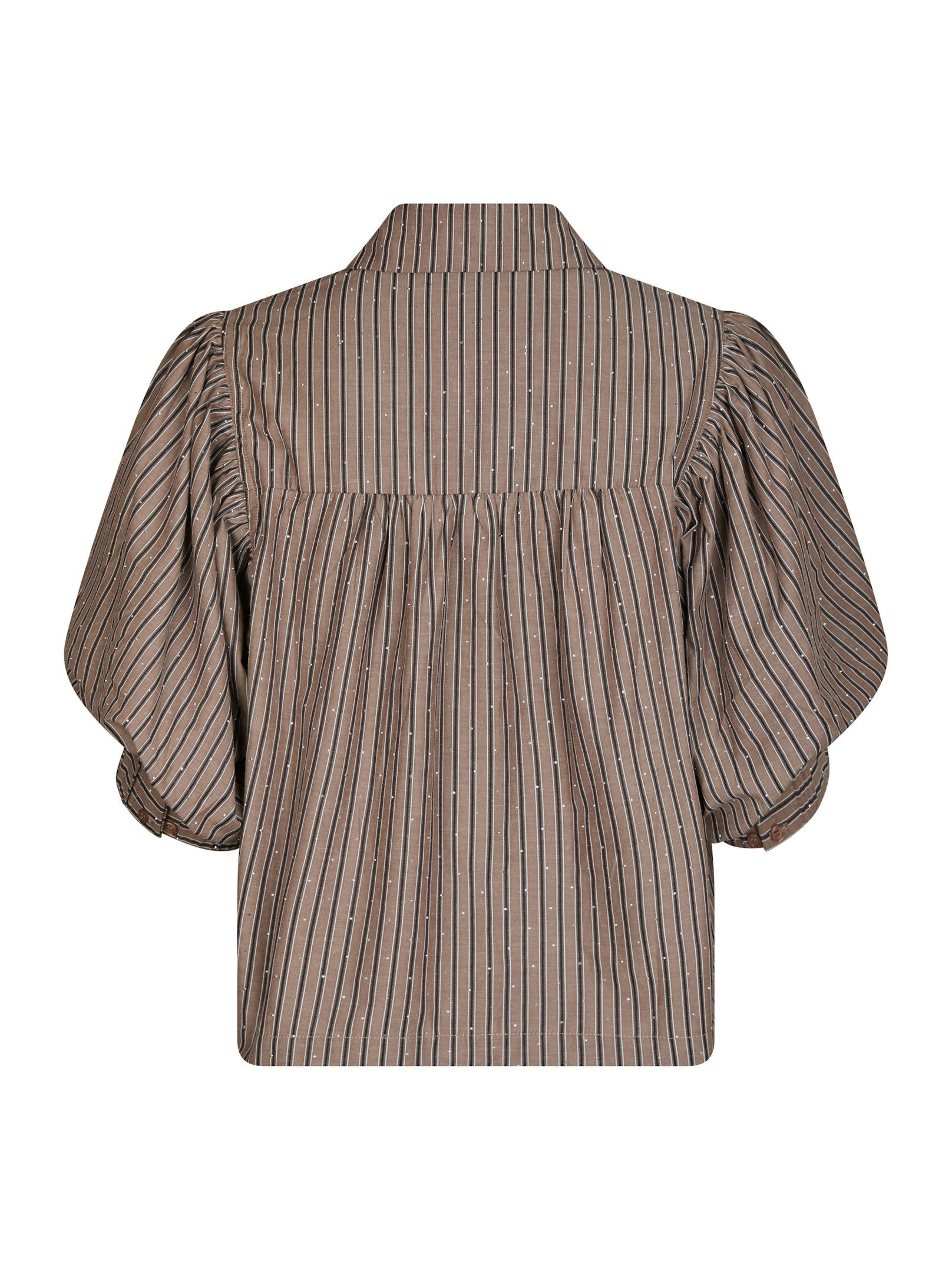 Neo Noir Skjorte - Etta Soft Stribet Med Similisten i Brun