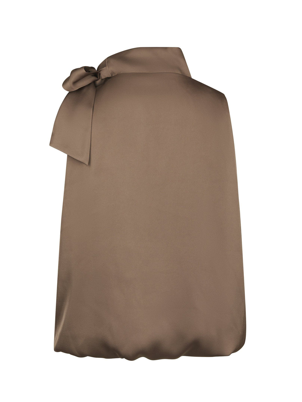 Neo Noir Top - Veda Drapy Satin Top i Dark Taupe