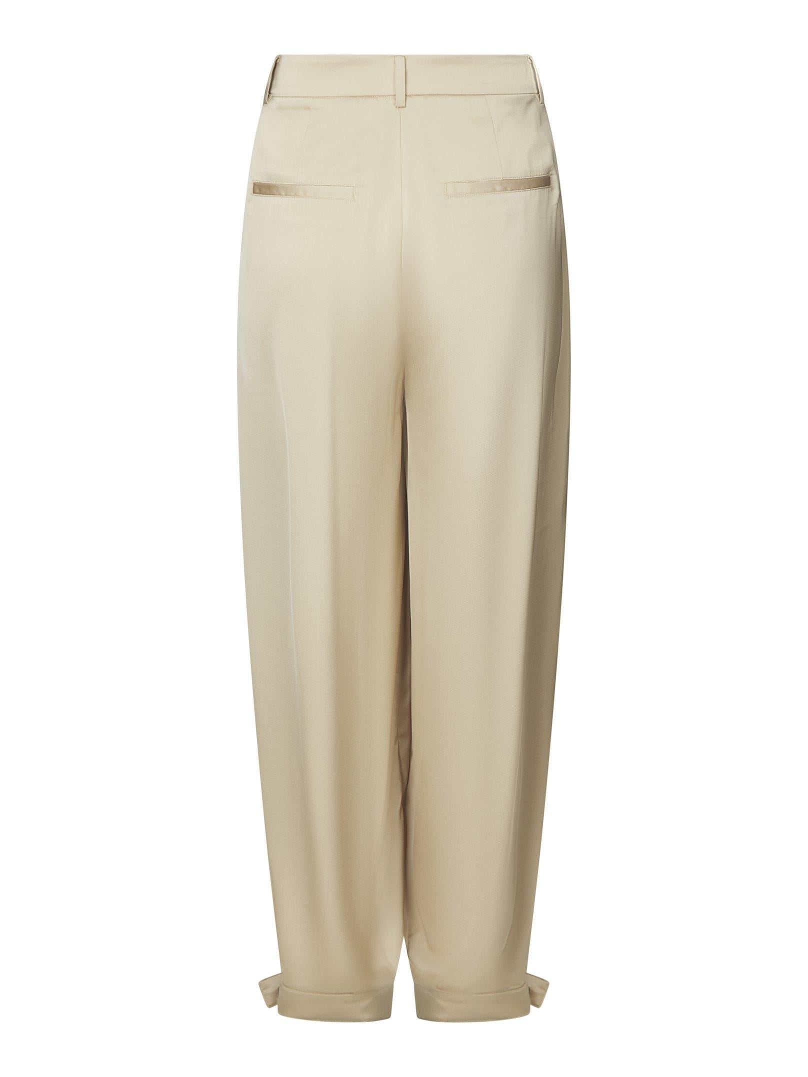 Neo Noir Bukser - Fayla Drapy Satin Balloon Bukser i Dark Sand