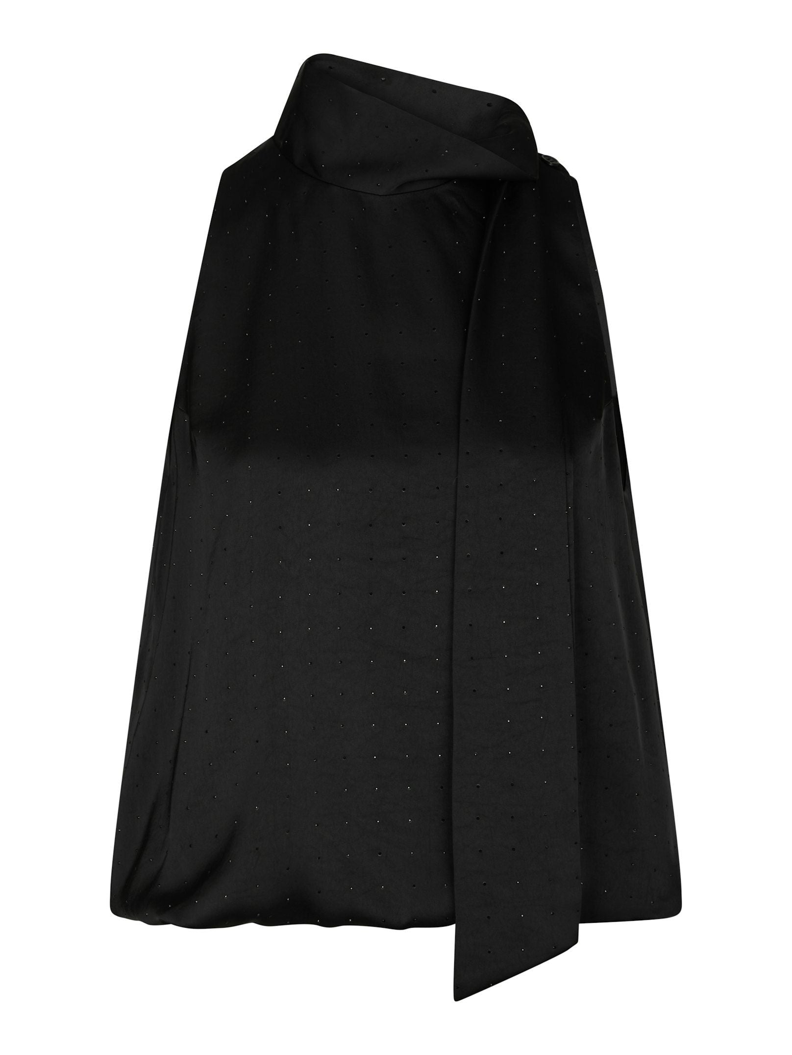 Neo Noir Top - Veda Heavy Satin Bedaz Top i Sort