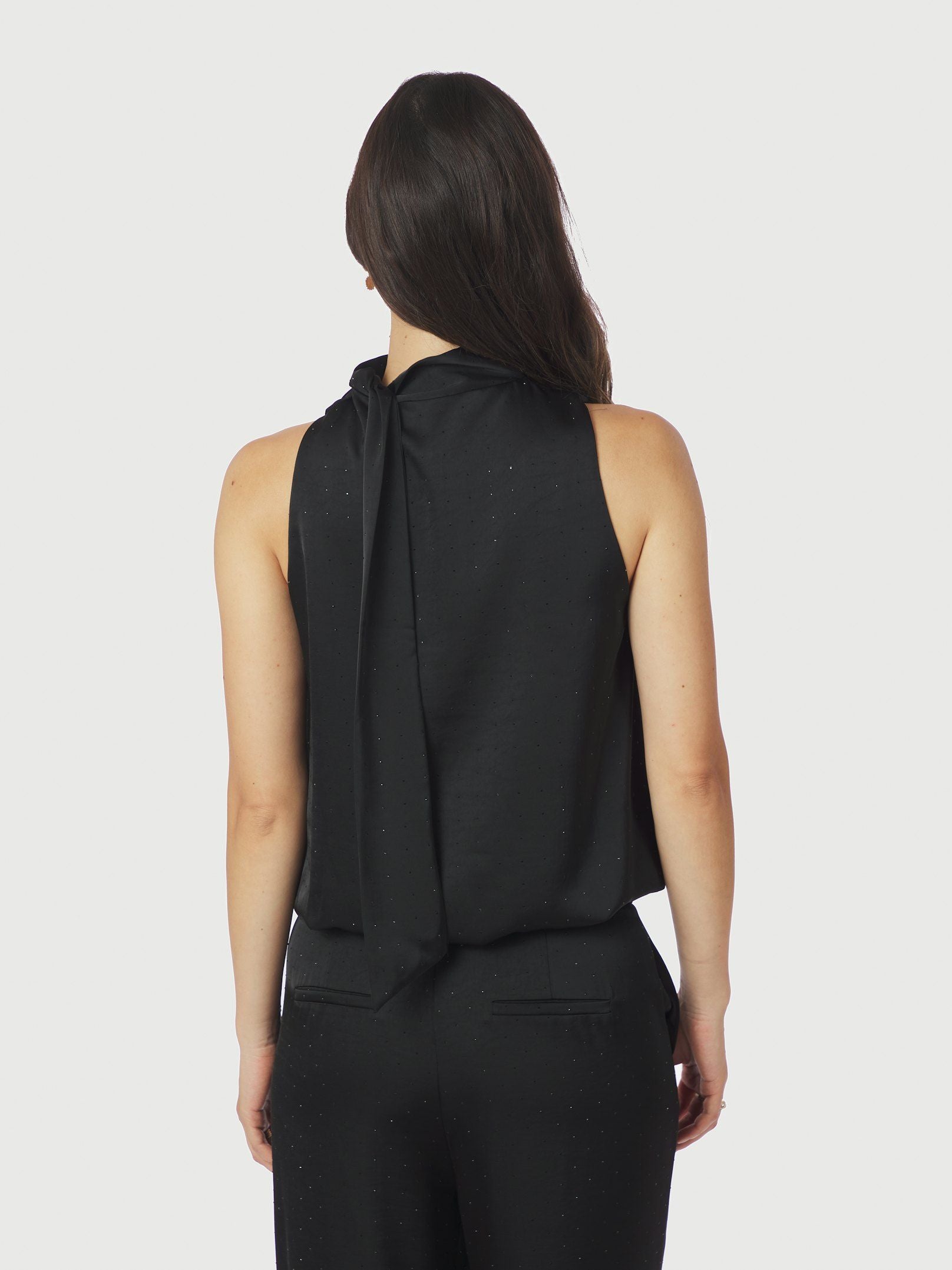 Neo Noir Top - Veda Heavy Satin Bedaz Top i Sort