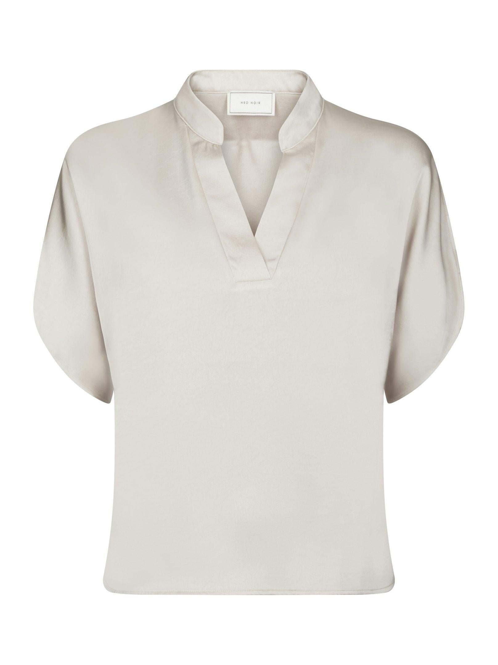 Neo Noir Bluse - Anelle Heavy Sateen Bluse i Pearl