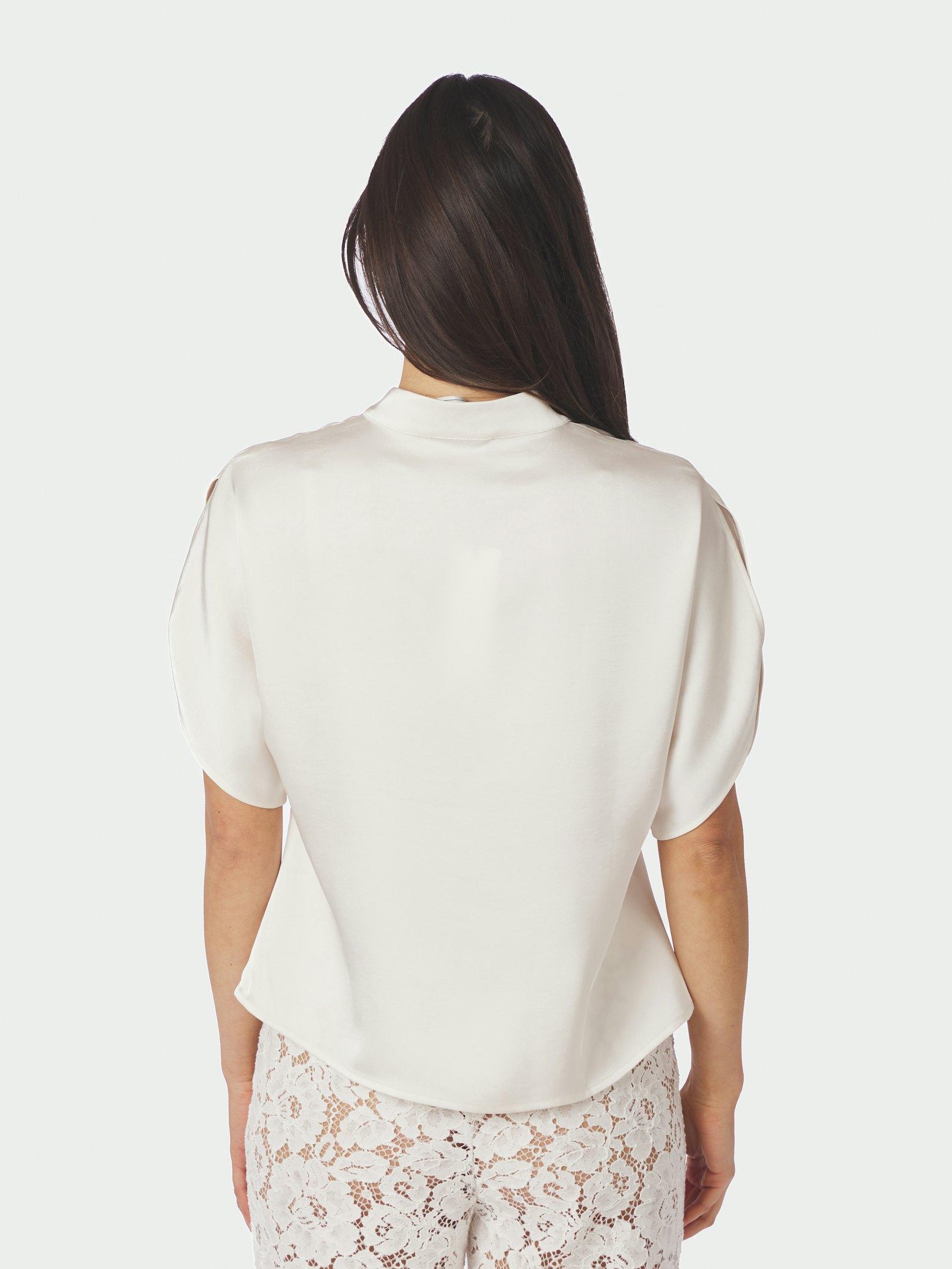 Neo Noir Bluse - Anelle Heavy Sateen Bluse i Pearl