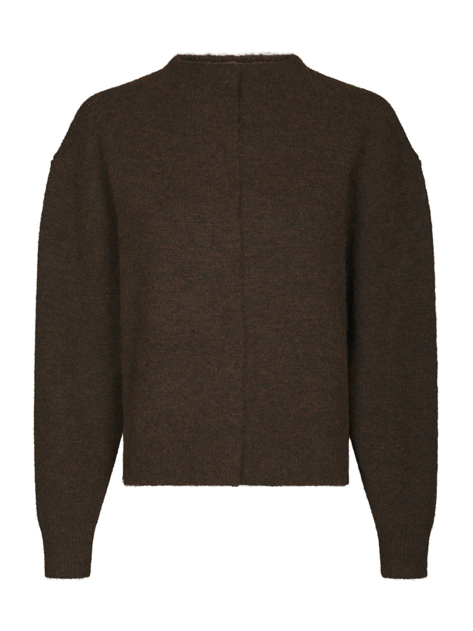 Neo Noir Cardigan - Diona Fluffy Strik Cardigan i Brown Melange