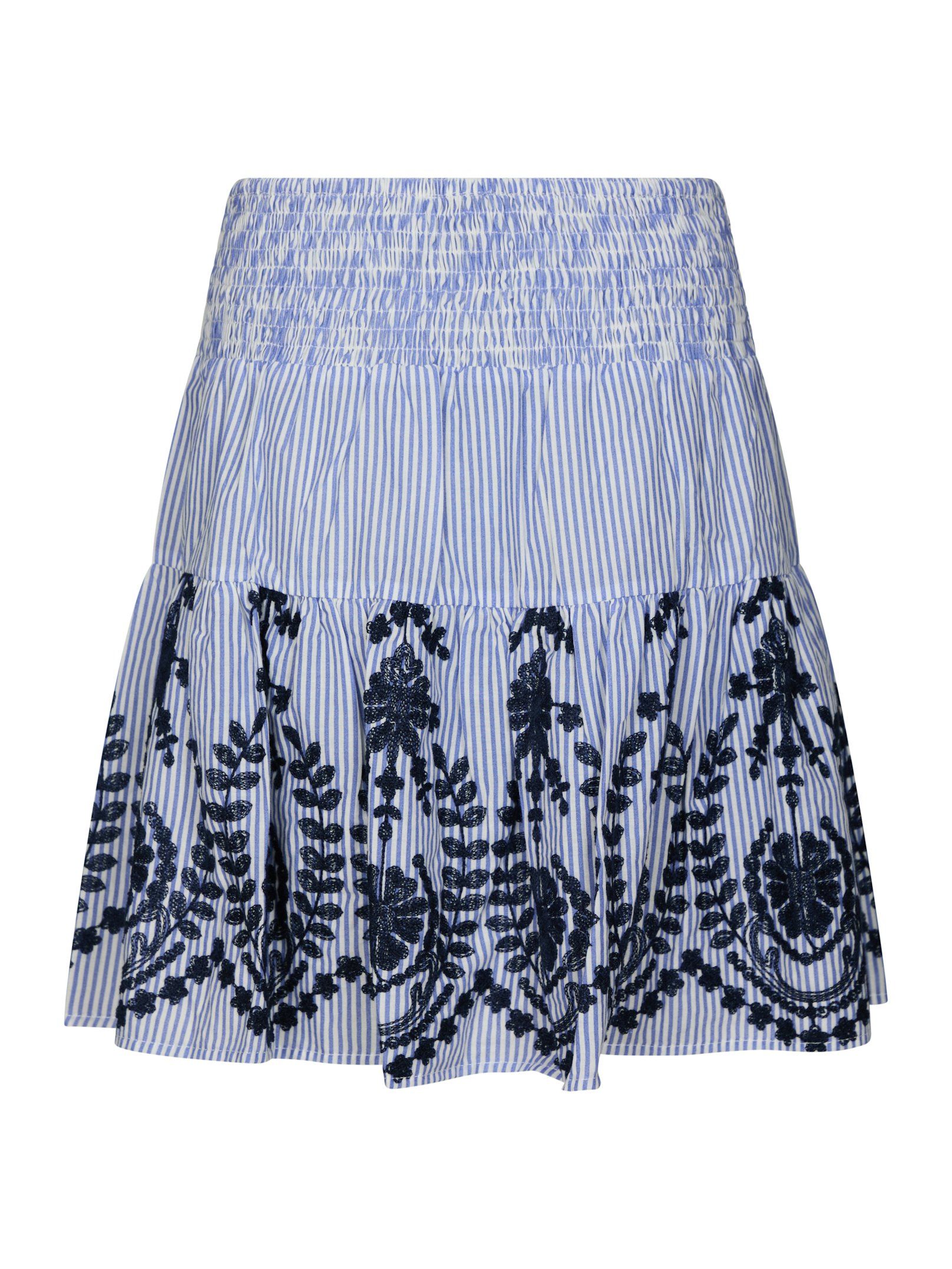 Neo Noir Nederdel - Tarrow Stripe Embrodery Nederdel i Blå
