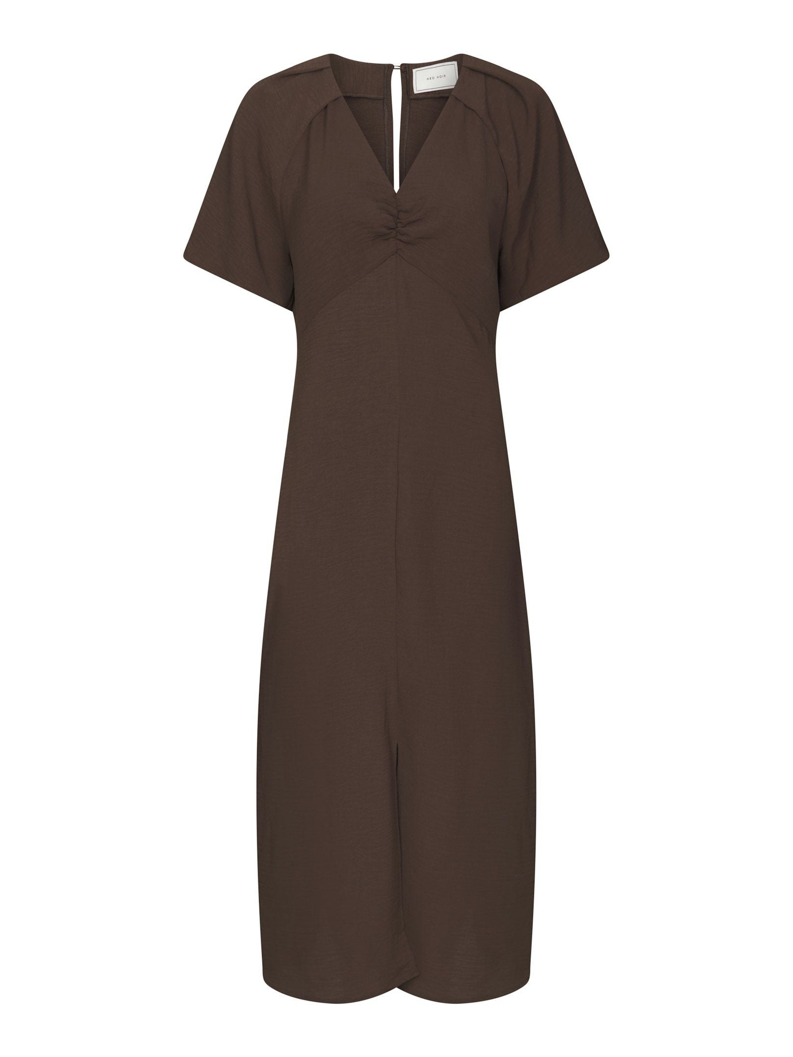 Neo Noir Kjole - Bomba Structure Solid Kjole i Dark Brown