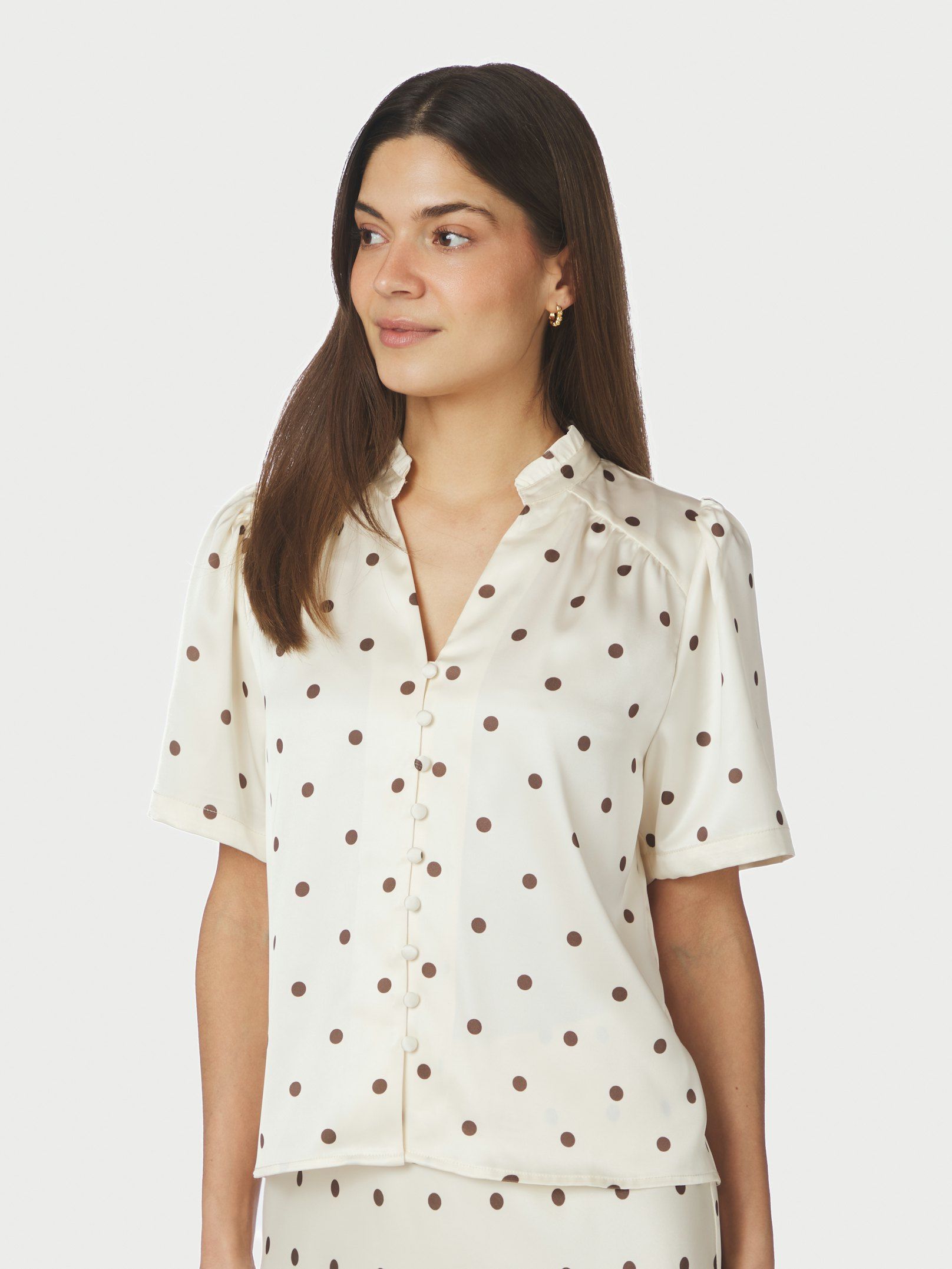 Neo Noir Bluse - Torana Dotted Bluse i Creme