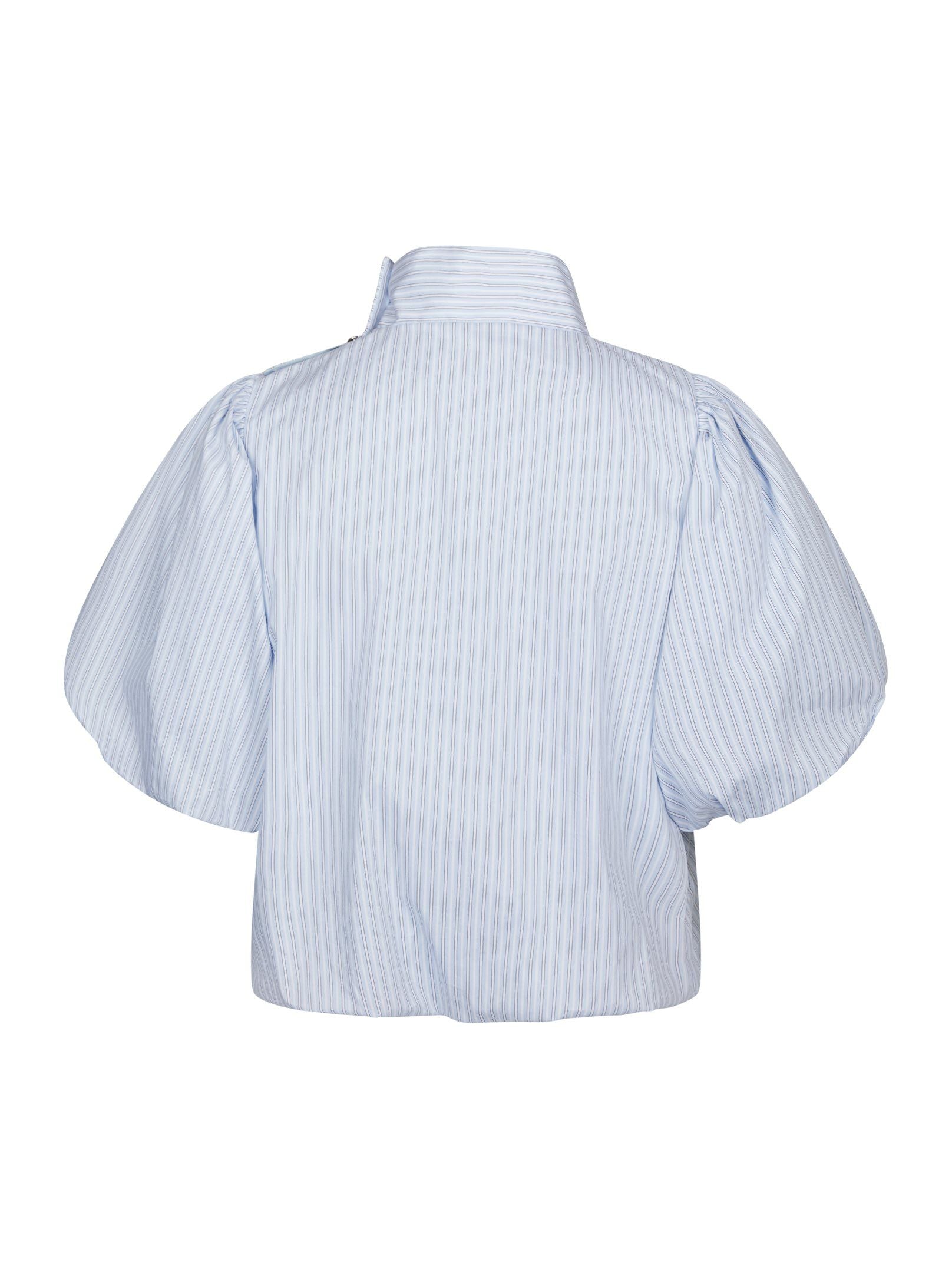 Neo Noir Bluse - Parisa Stribet Bluse i Light Blue