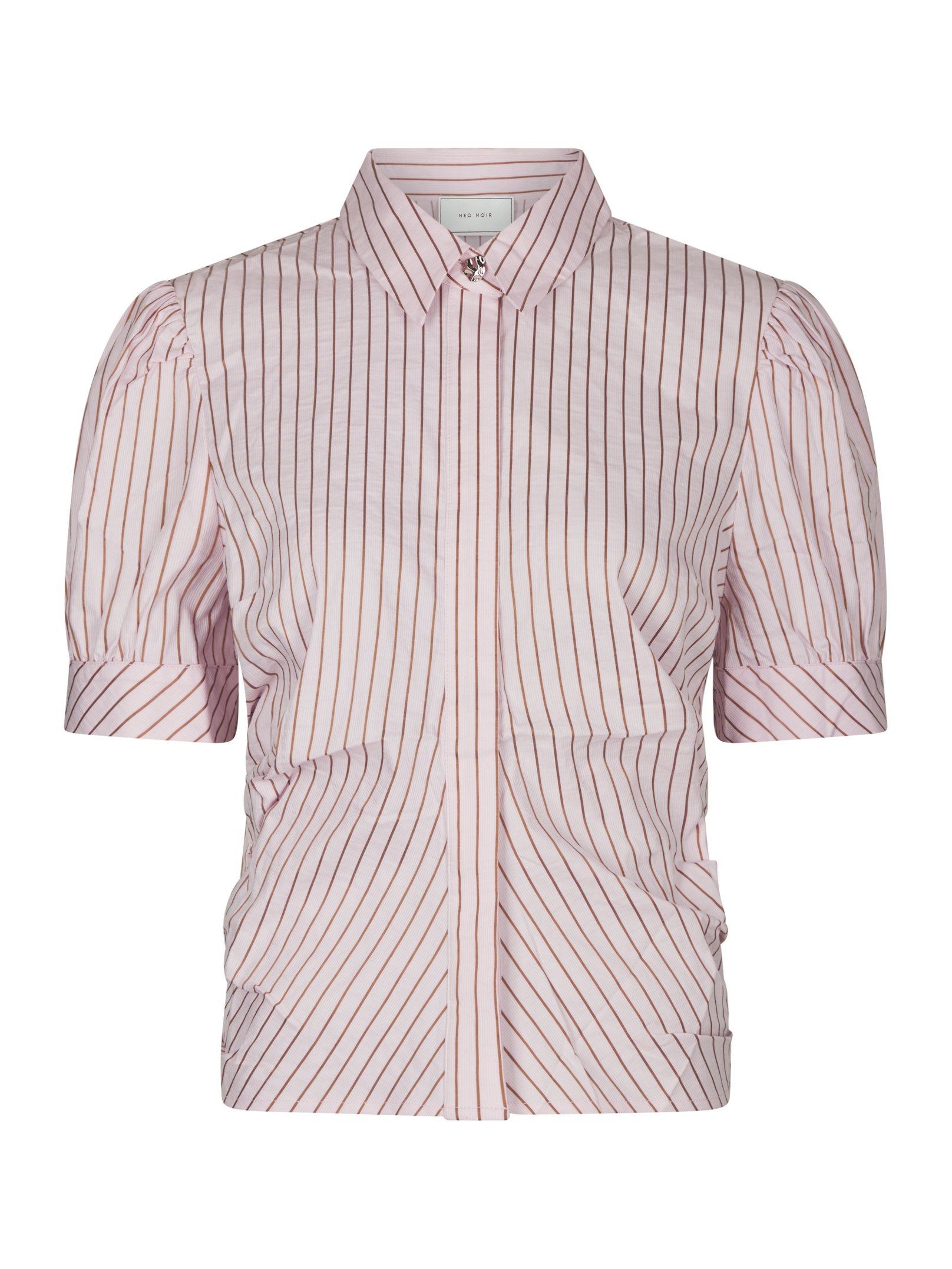 Neo Noir Skjorte - Frannie Struktur Stribet Skjorte i Light Pink