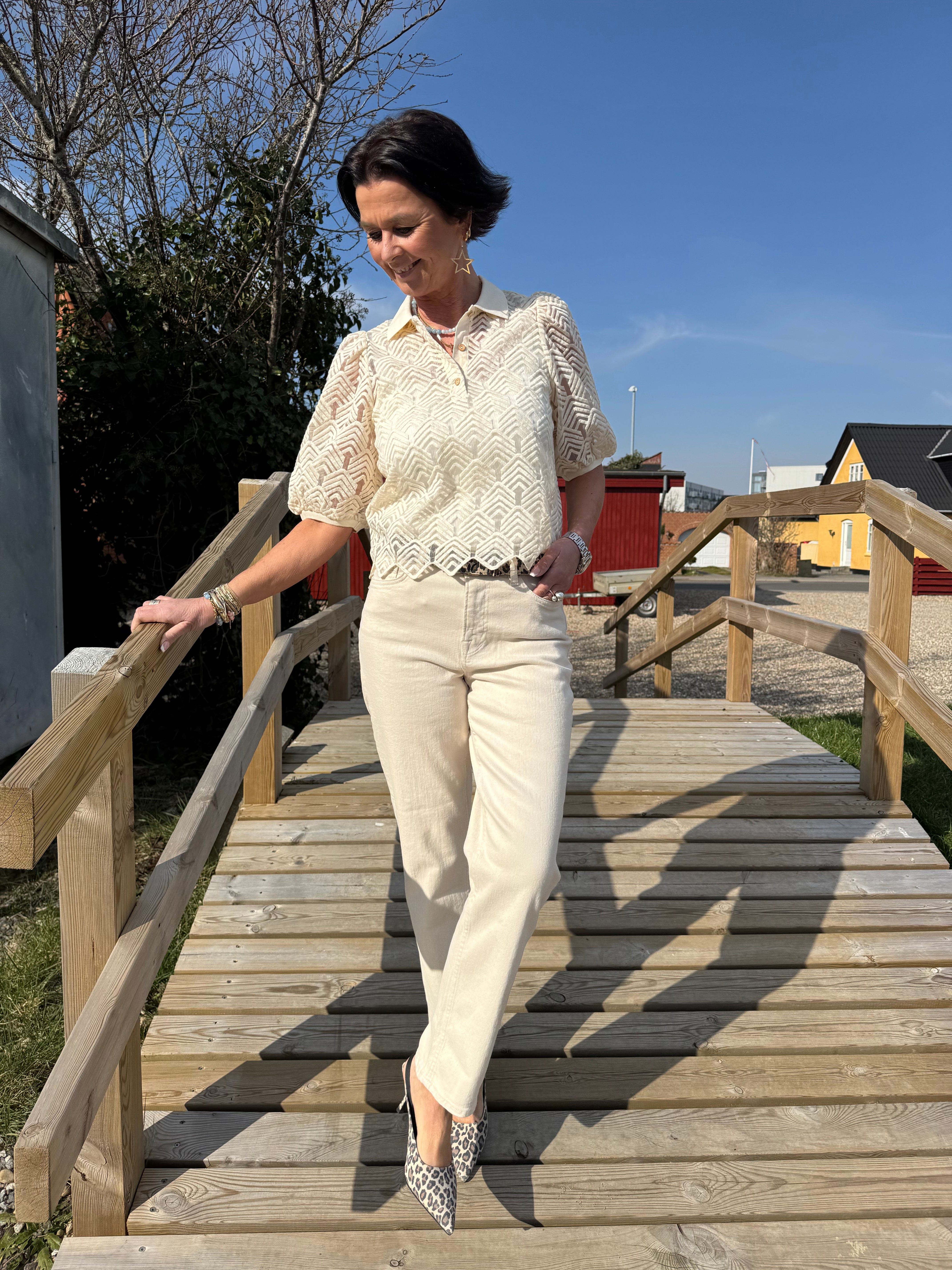 Gossia Bluse - AvaGO Polo Bluse i Creme