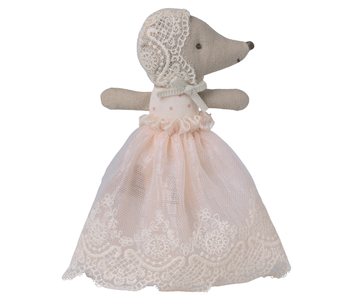 Maileg Mus - Baby Mus i Dåbskjole i Rosa