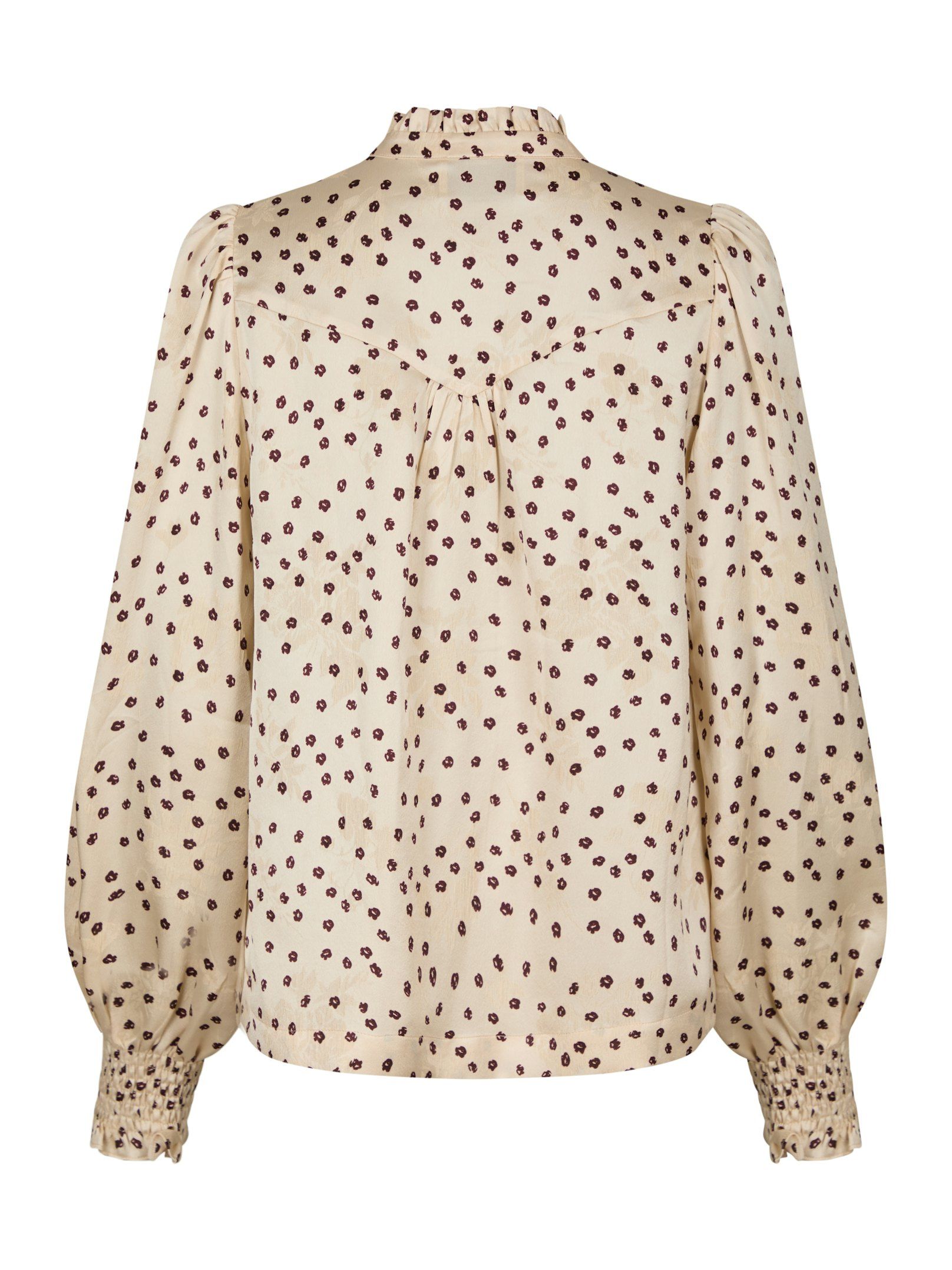Neo Noir Bluse - Astrida Flower Jaquard Bluse i Creme