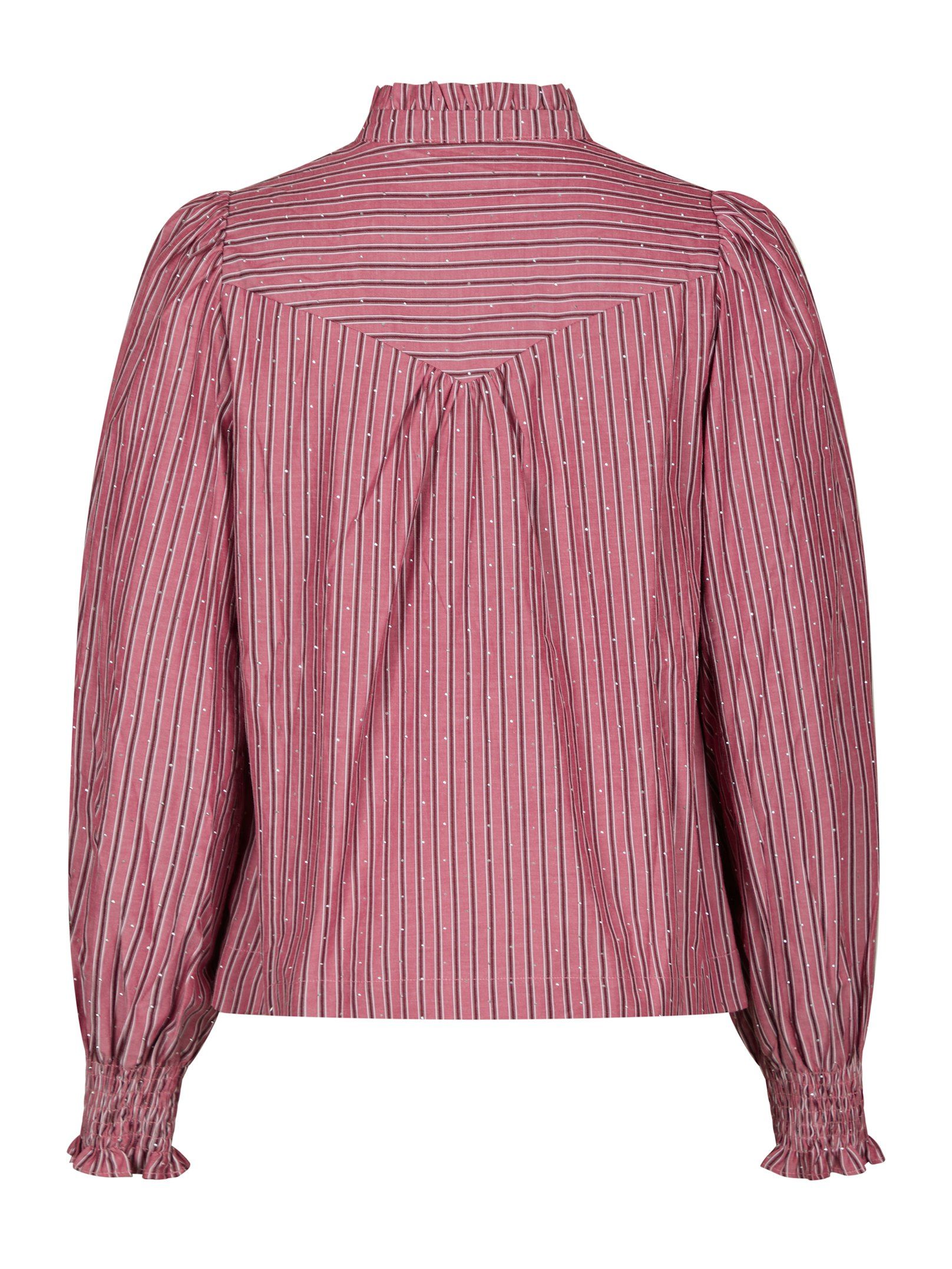 Neo Noir Bluse - Astrida Soft Stripe Stone Bluse i Dark Rose