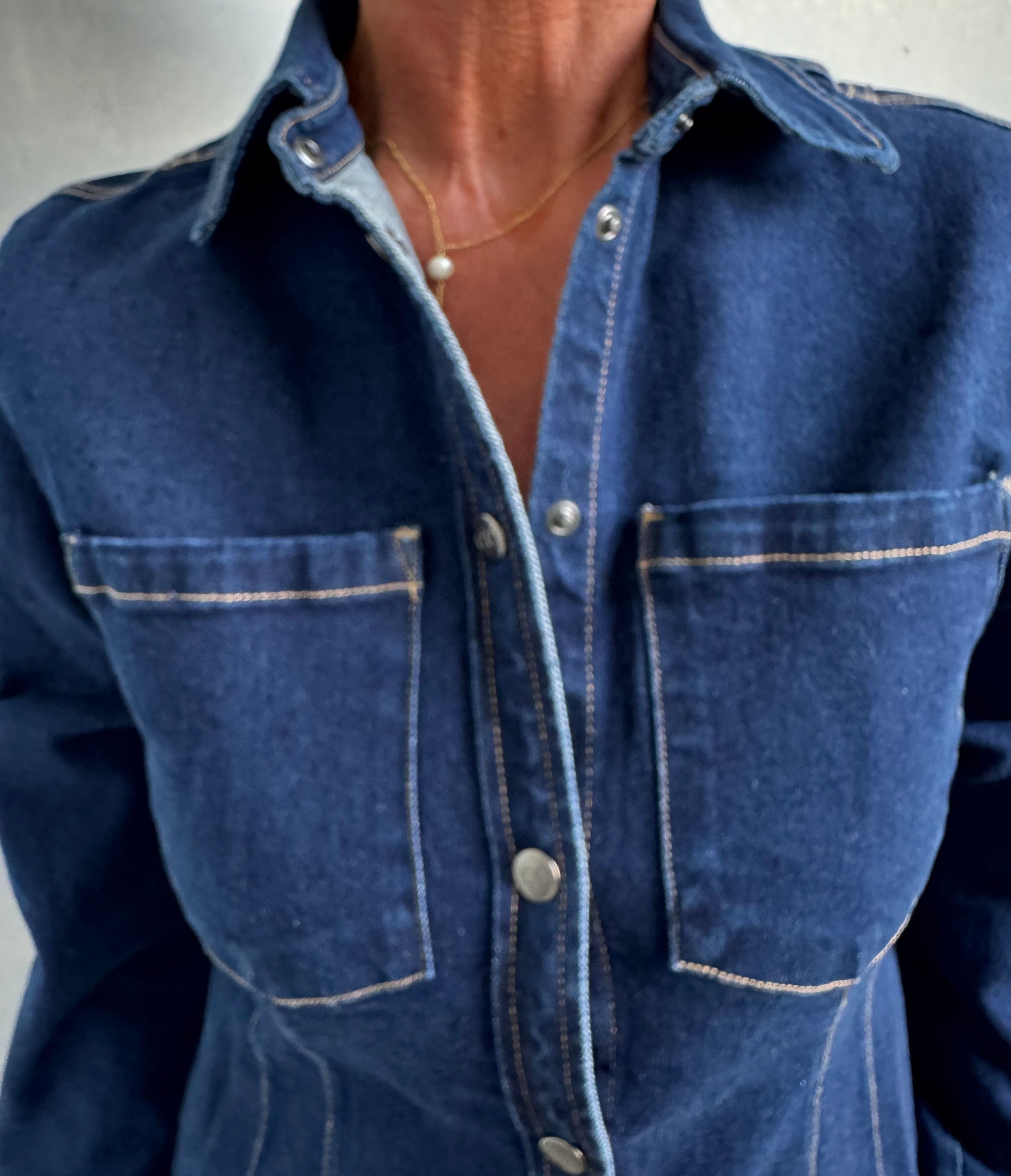 Co´Couture Skjorte - TheoCC Fitted Denim Skjorte i Dark Denim