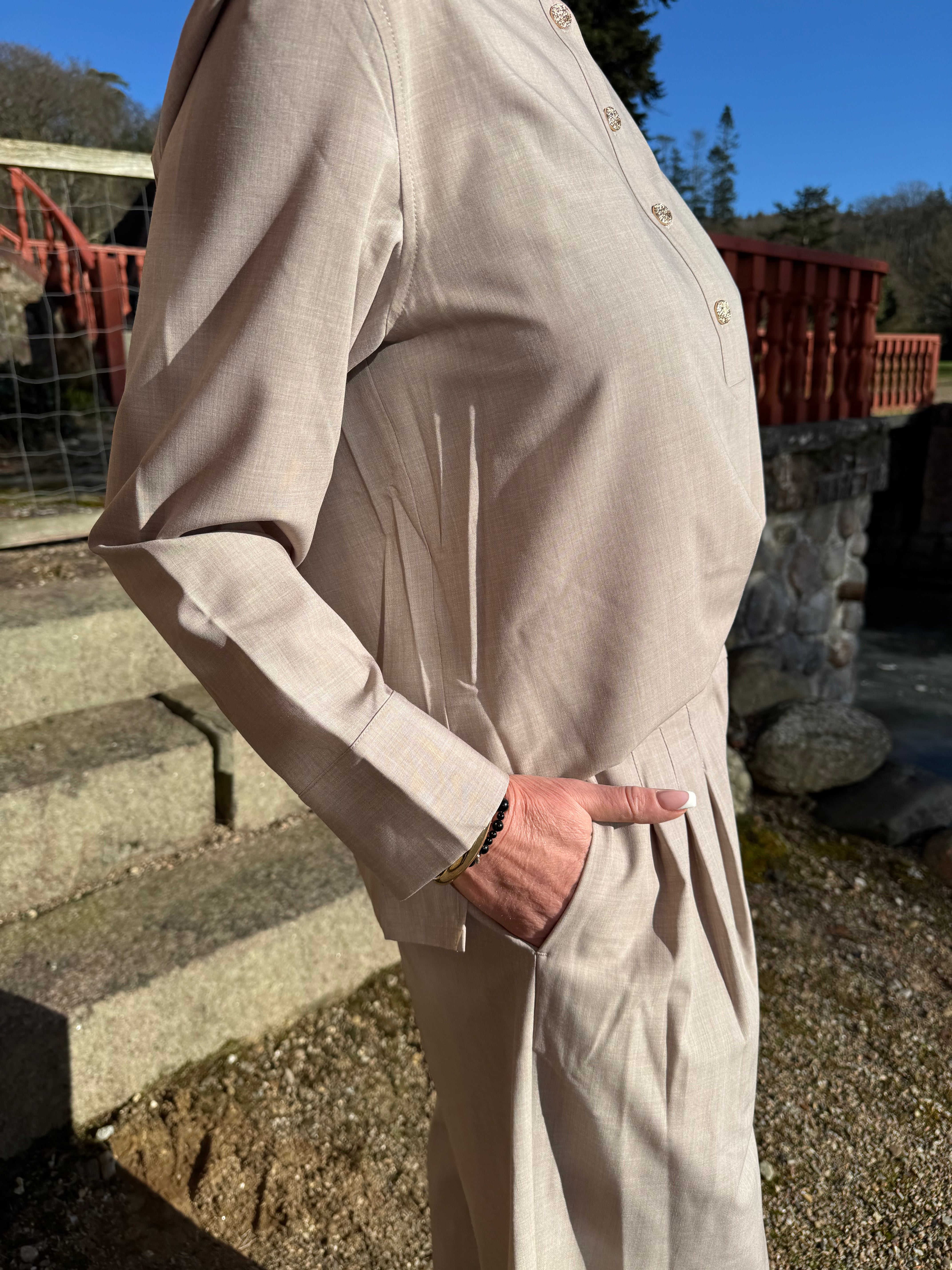 PBO Bluse - Tenika Bluse i Beige Melange