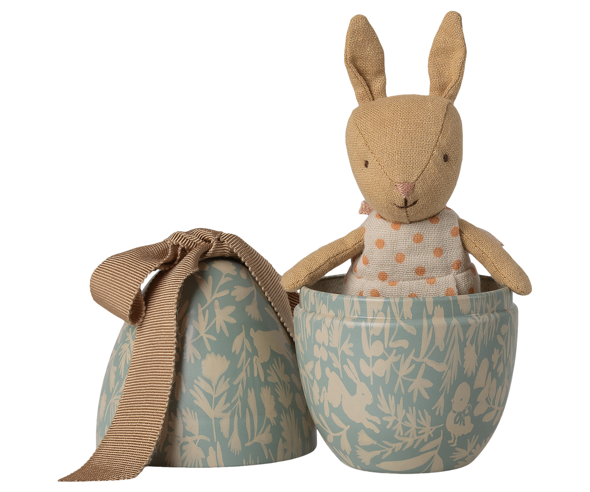 Maileg Påskeæg - Påskeæg Med Mikro Kanin i Lyseblå