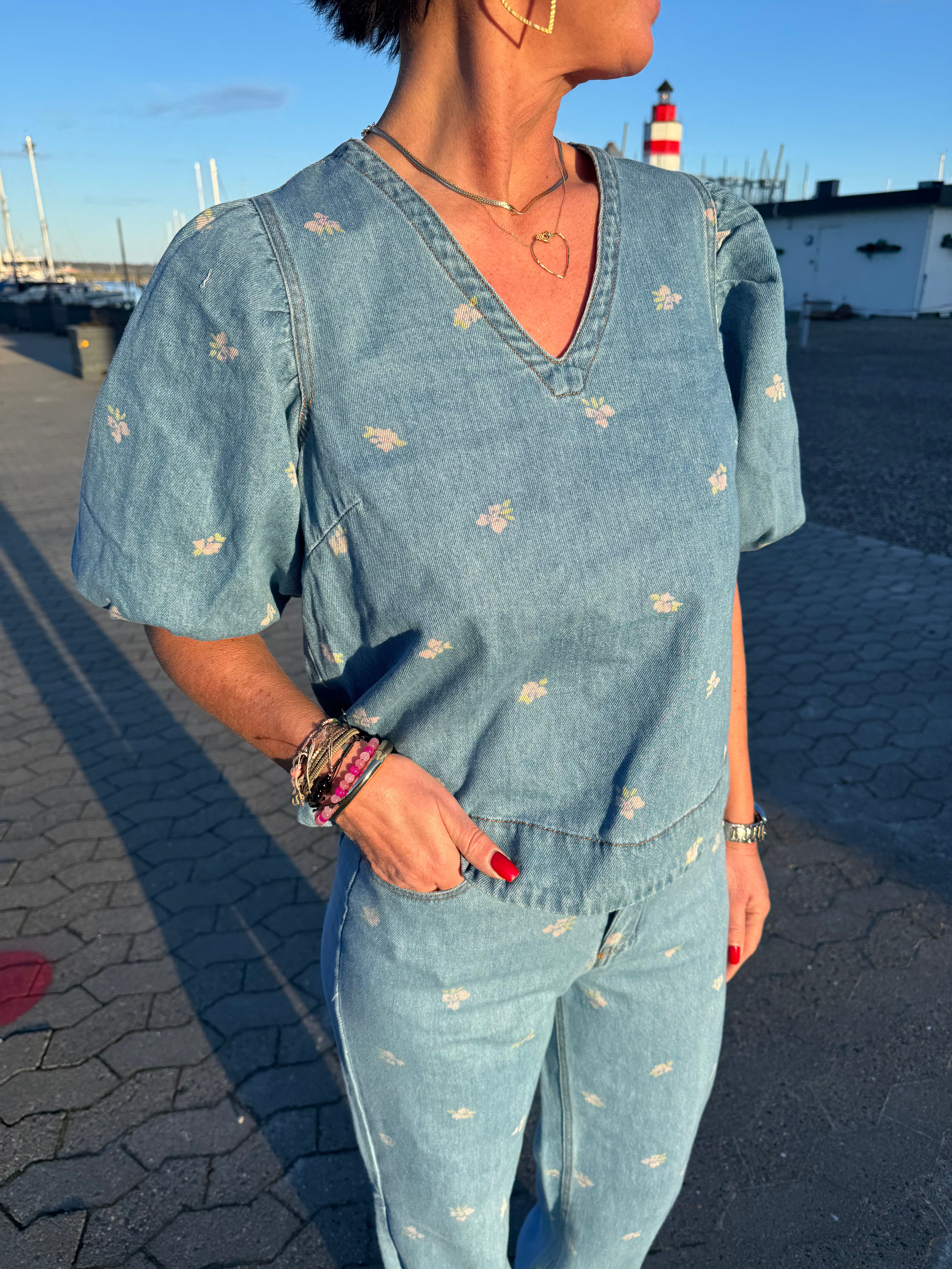 Nümph Bluse - NuIbiza Denim Bluse i Medium Blue Denim