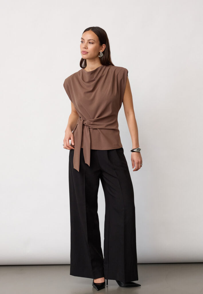 Co´Couture Top - FalconCC Pleat Top i Walnut