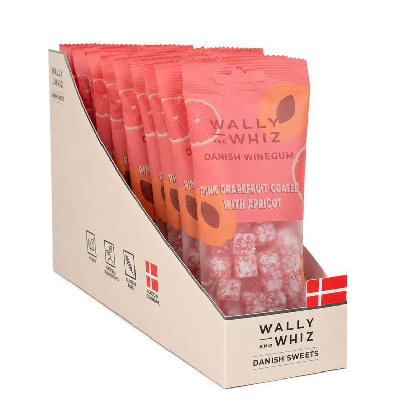 Wally And Whiz Vingummi - Nordic Winegums Pose med Pink Grapefrugt og Abrikos