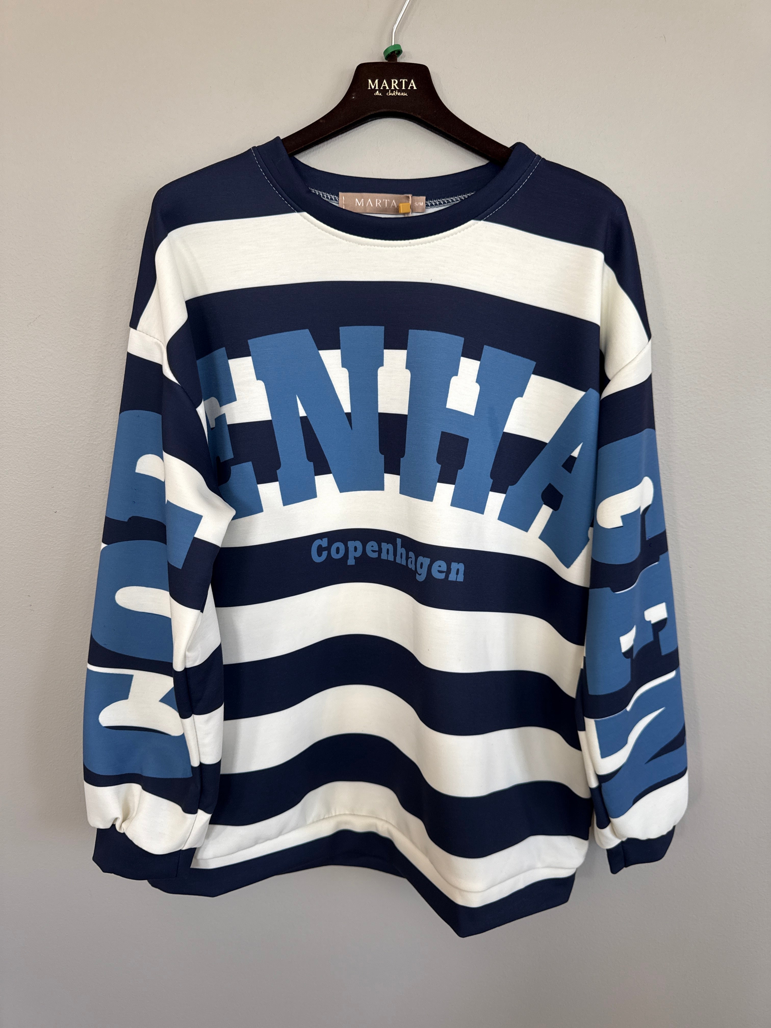 MARTA du château Sweat - MdcNerina Stribet Sweat i Blue-Jeans